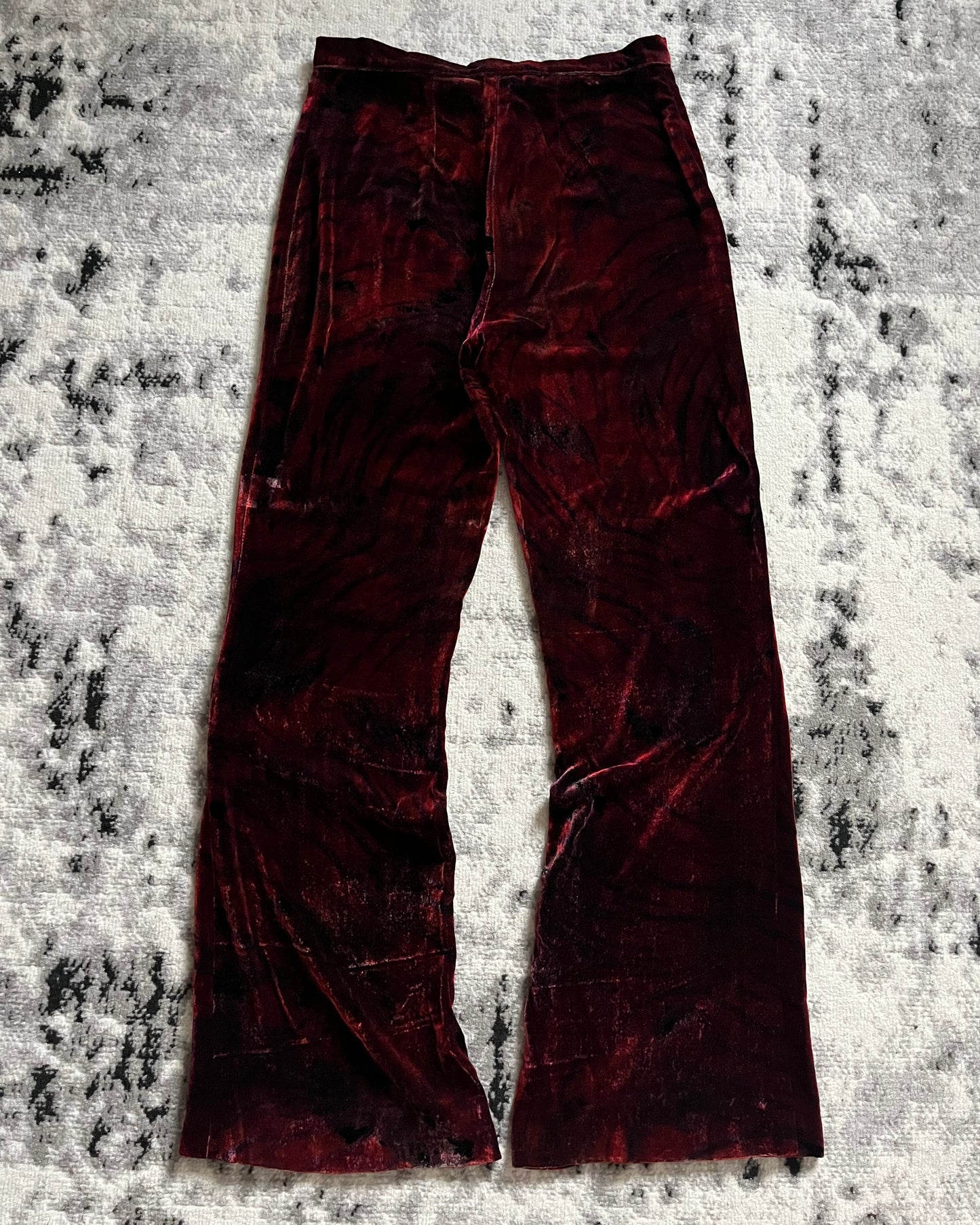 AW1999 Roberto Cavalli Obscure Red Devil Velvet Pants (M/L)