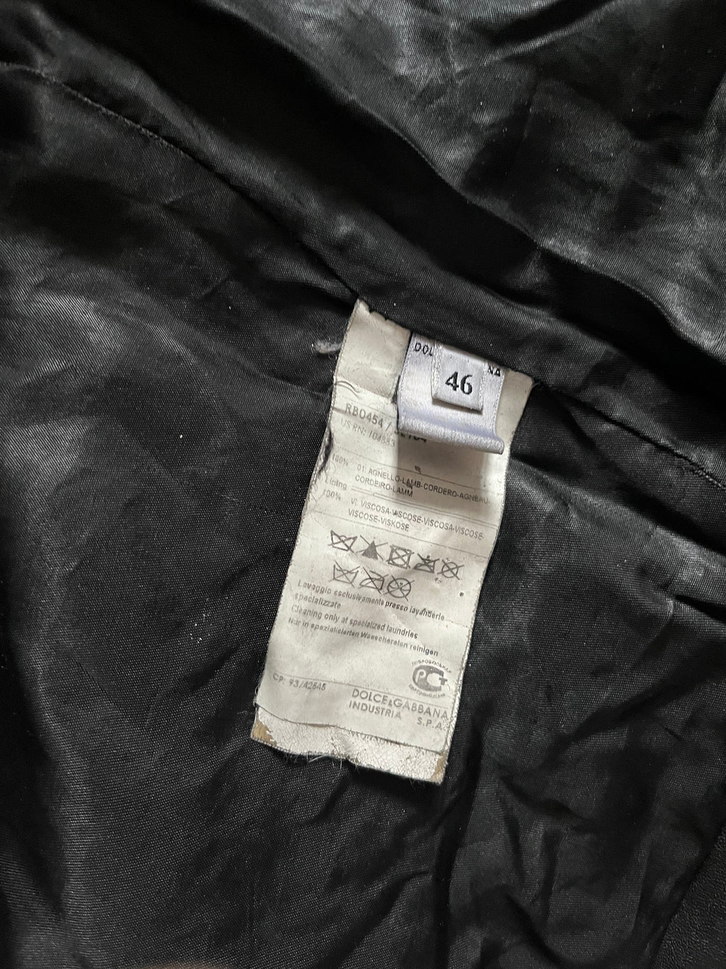 AW1999 Dolce & Gabbana Asymmetrical Colar Leather Jacket (S)