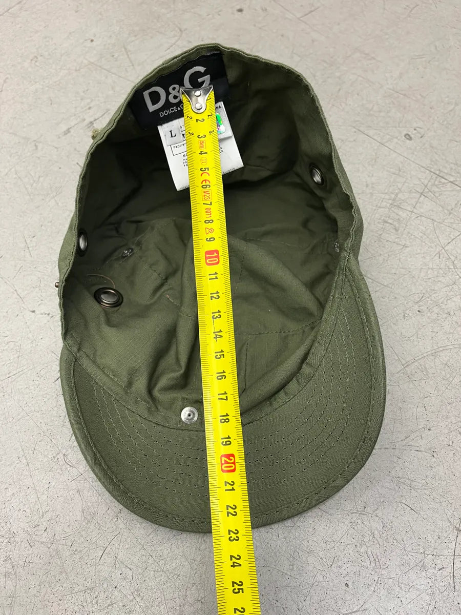 SS2006 Dolce & Gabbana Olive Military Logo Hat rMwmgIj 11