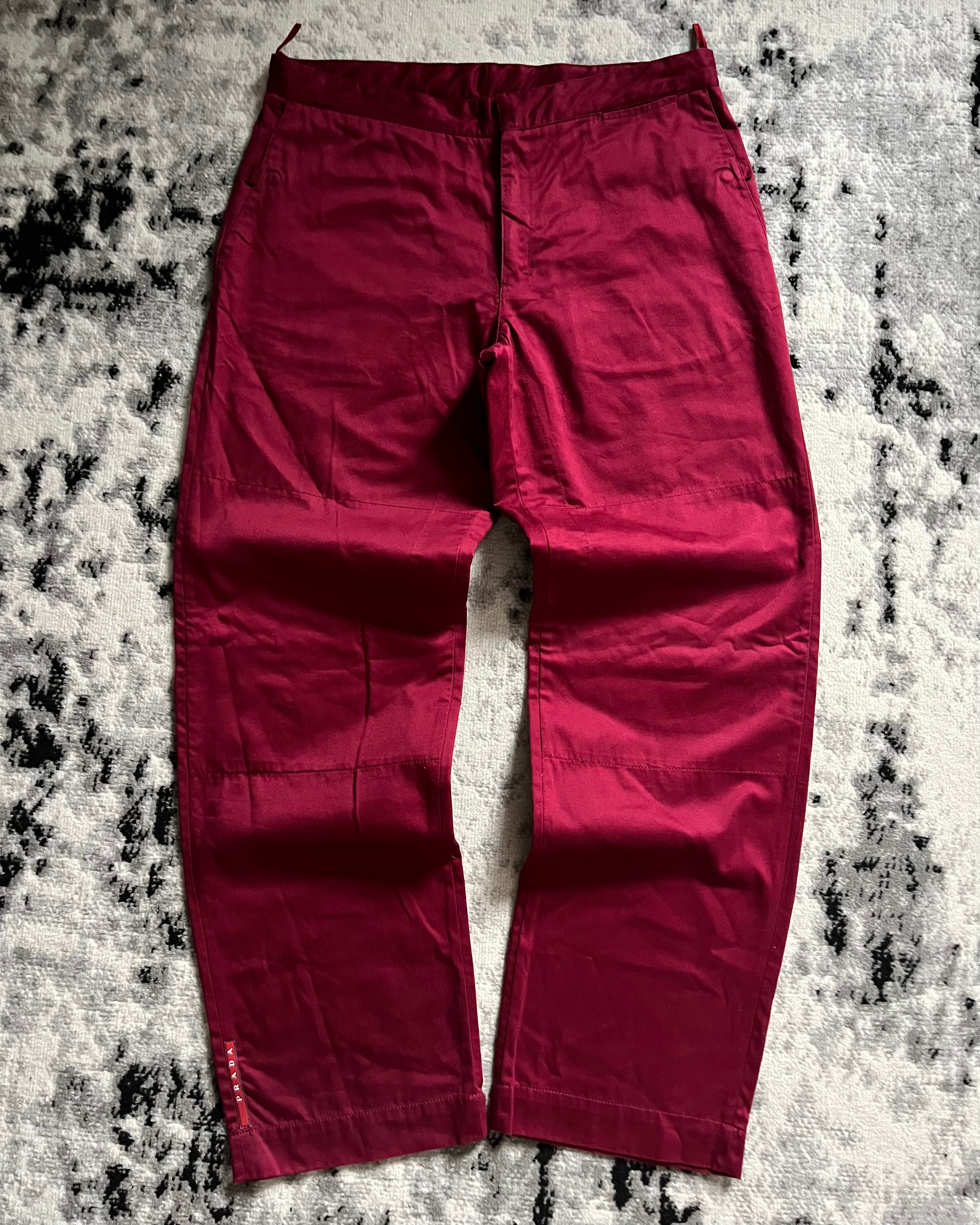 AW2003 Prada Linea Rossa Bordeaux Pants (XL)
