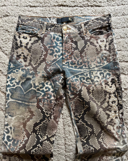 00s Just Cavalli Mozaic Python Eroded Pants (S)