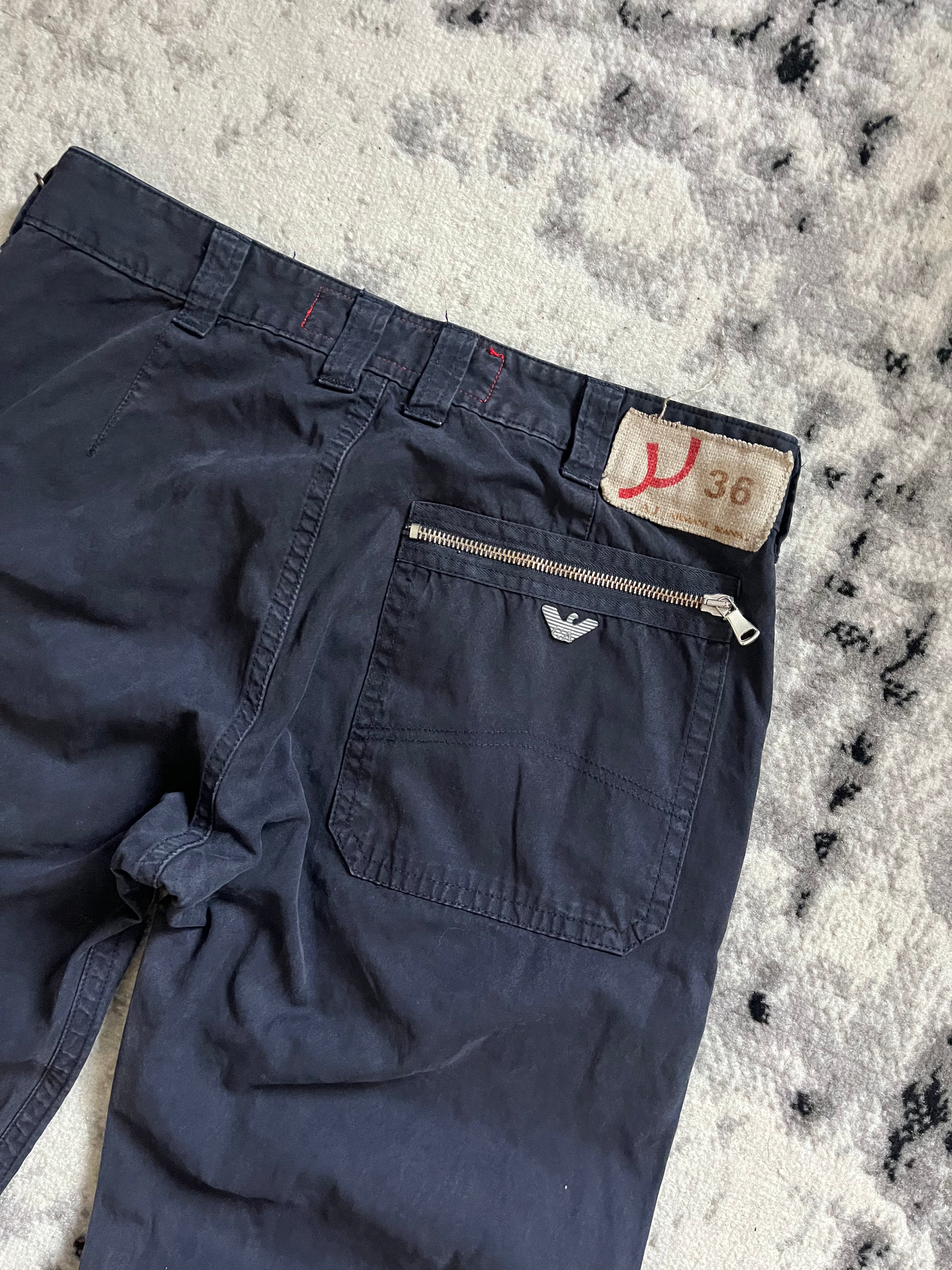 00年代 アルマーニ ネイビー ボンデージ カーゴ パンツ (M)