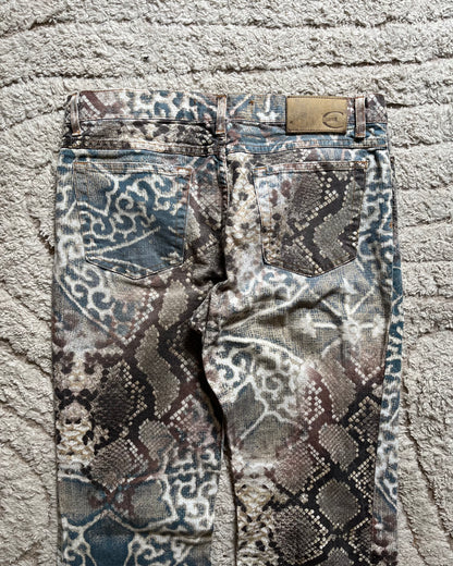 00s Just Cavalli Mozaic Python Eroded Pants (S)