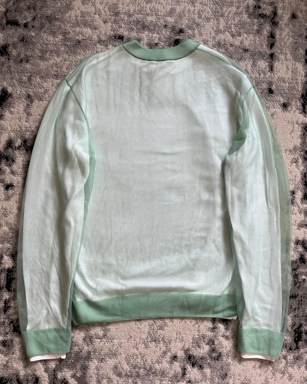 Louis Vuitton Sheer Layered Pastel Green Crewneck (S/M)