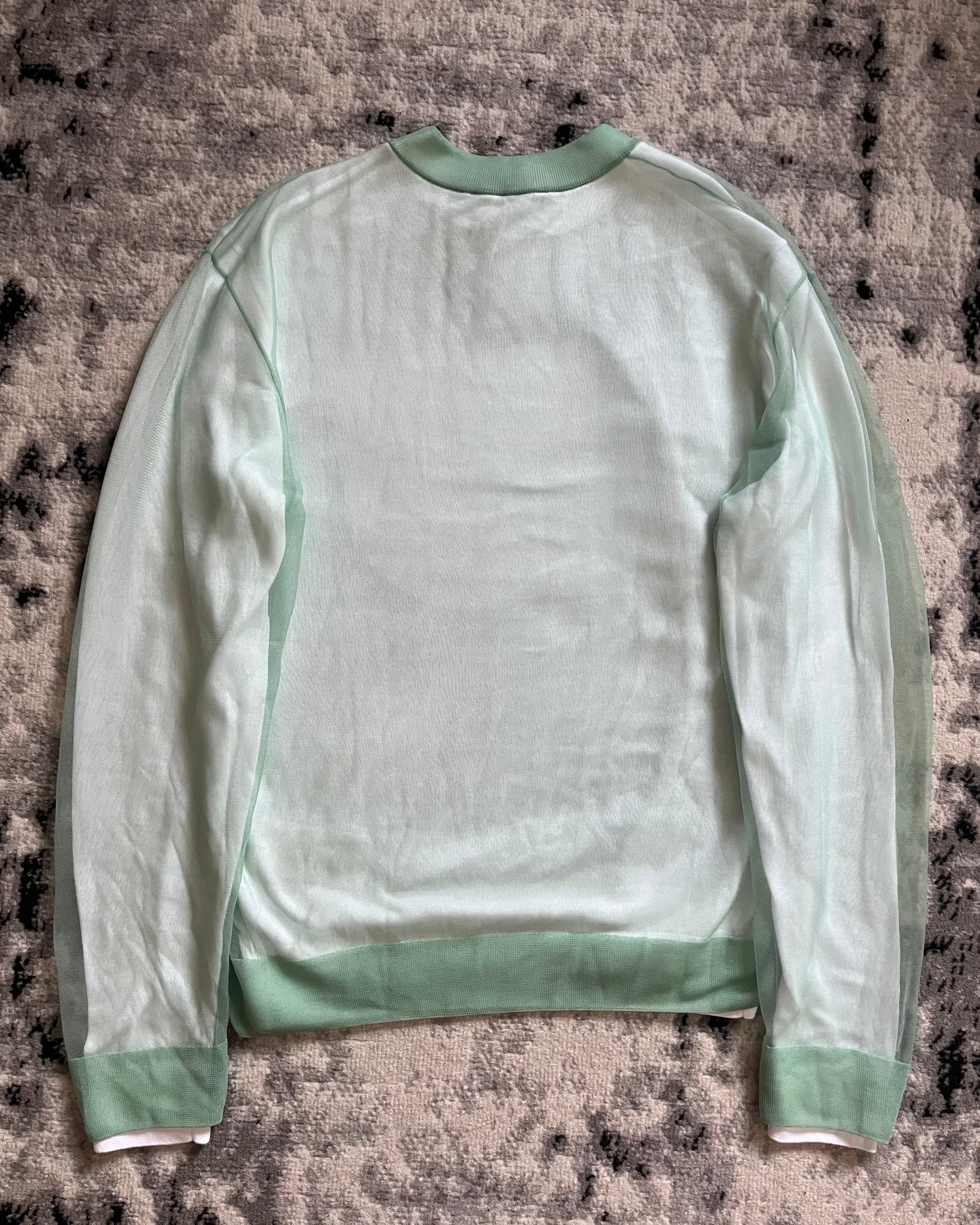 Louis Vuitton Sheer Layered Pastel Green Crewneck (S/M)