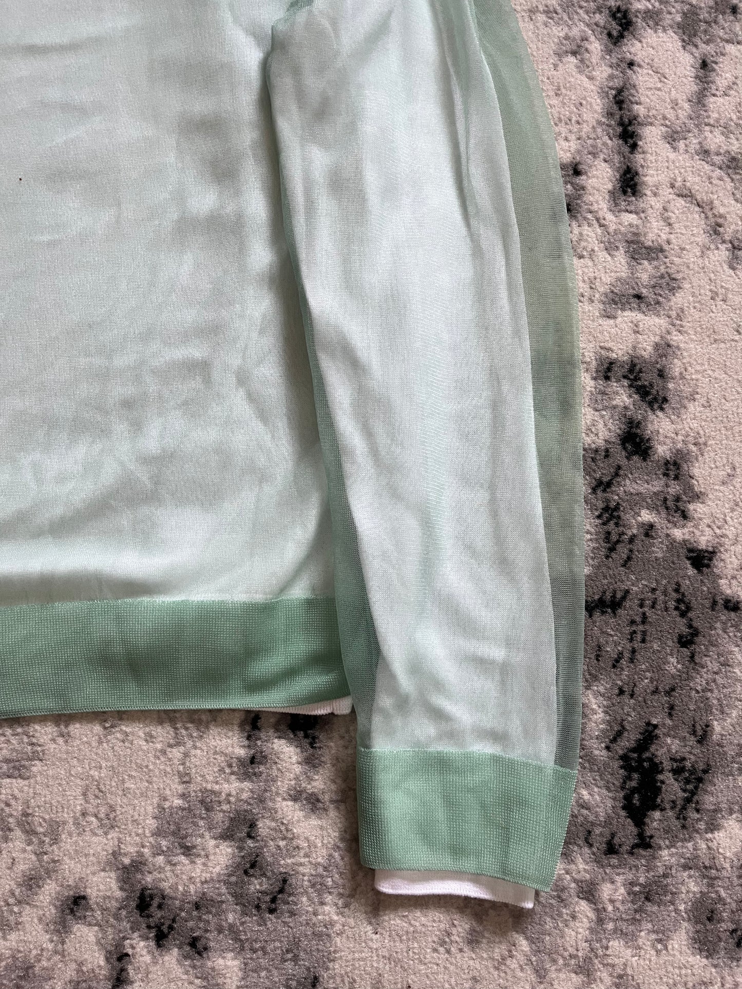 Louis Vuitton Sheer Layered Pastel Green Crewneck (S/M)