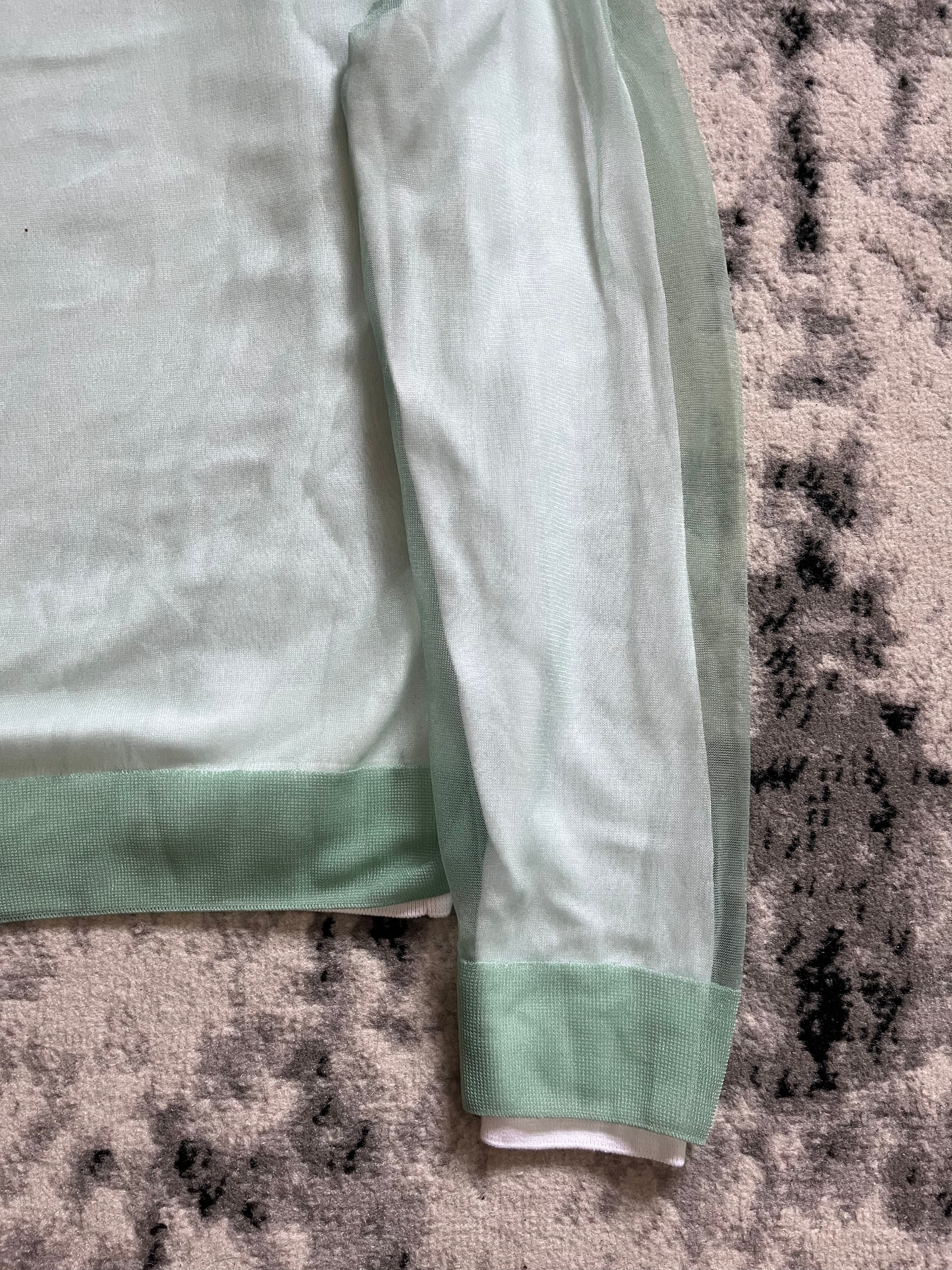 Louis Vuitton Sheer Layered Pastel Green Crewneck (S/M)