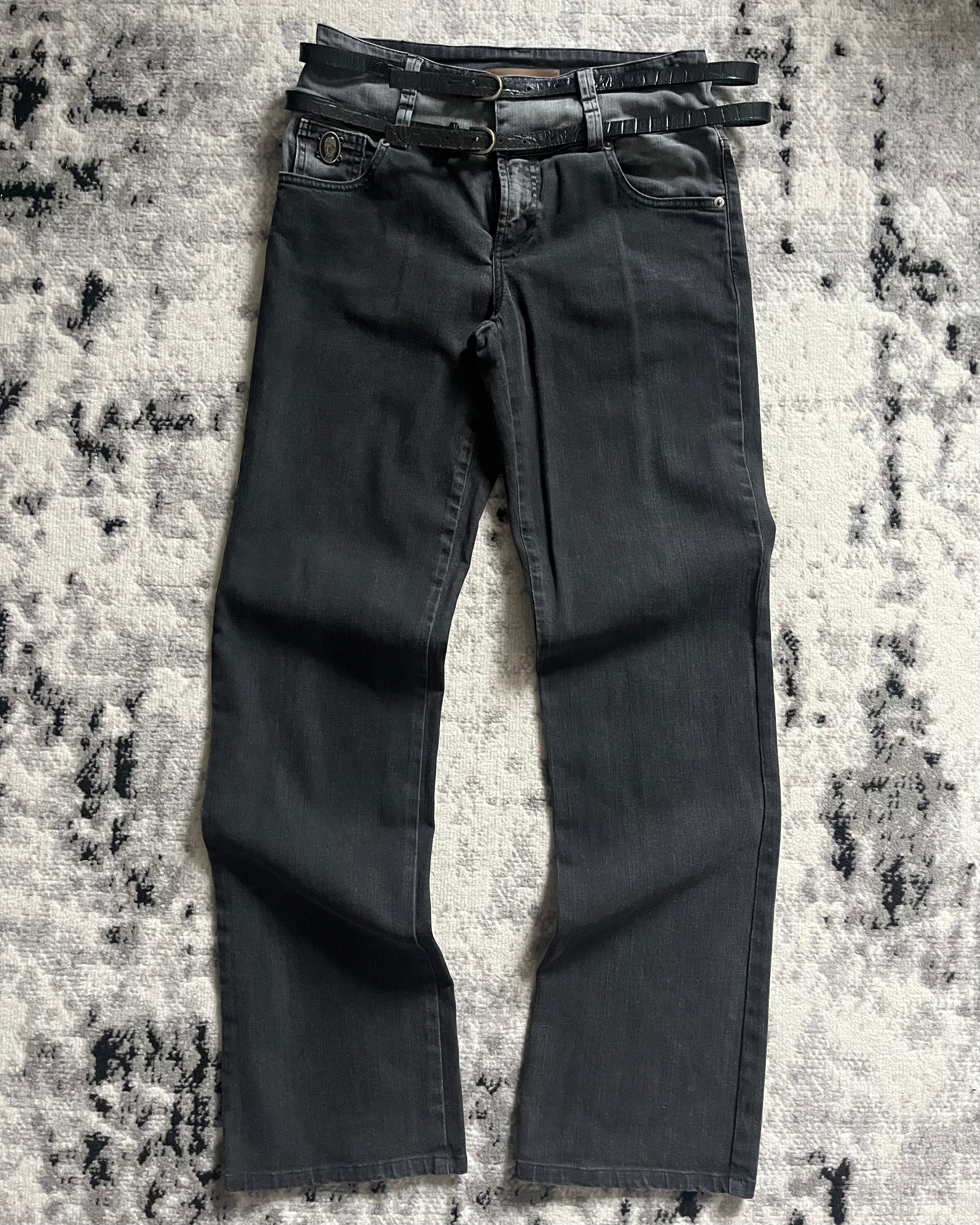 Galliano Double Waist Belted Modern Jeans