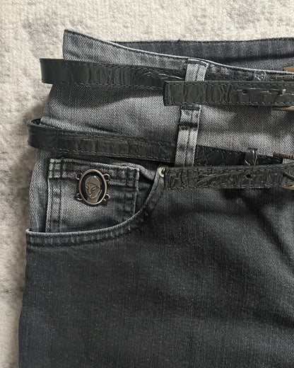 Galliano Double Waist Belted Modern Jeans (S)