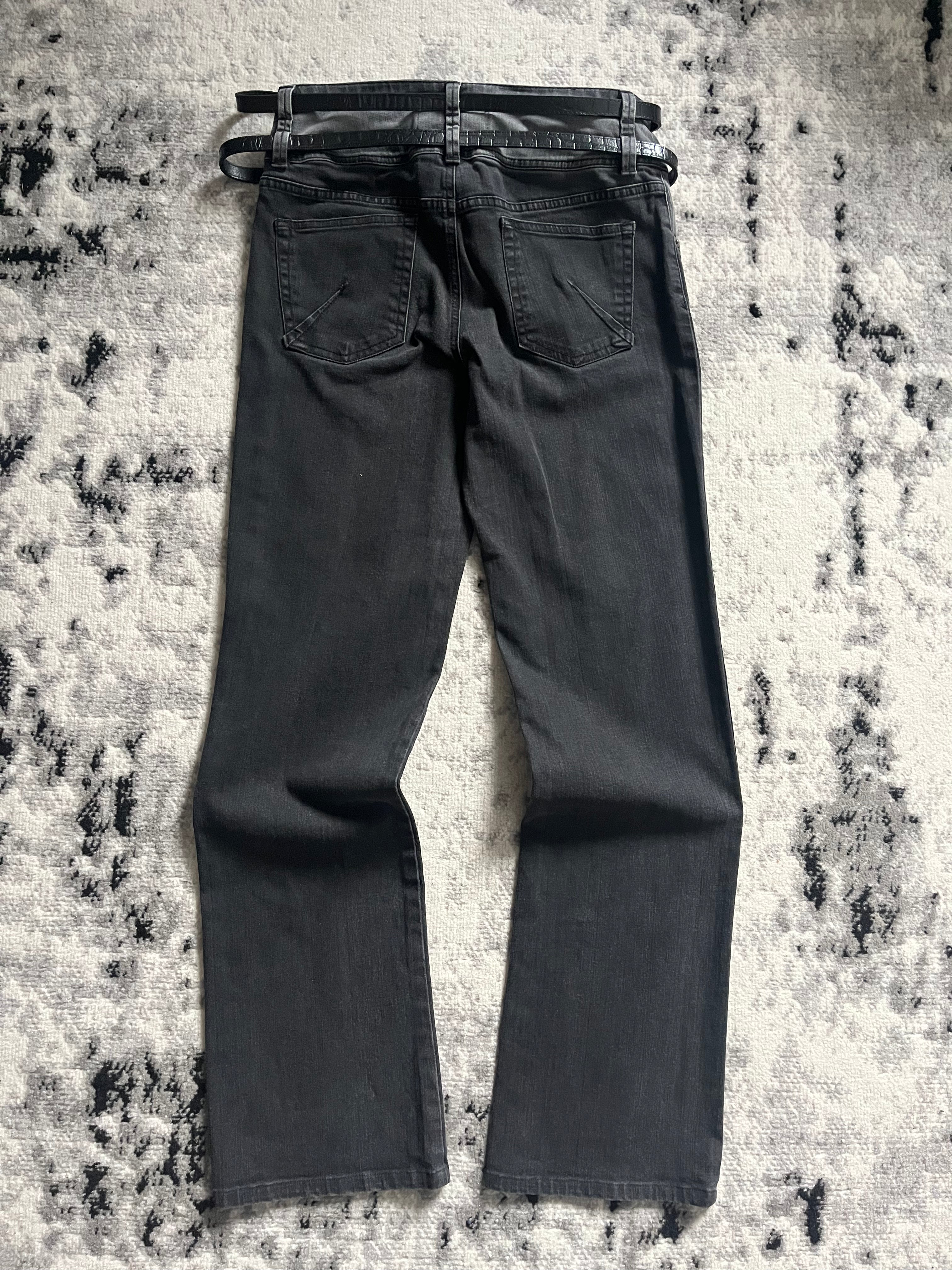 Galliano Double Waist Belted Modern Jeans
