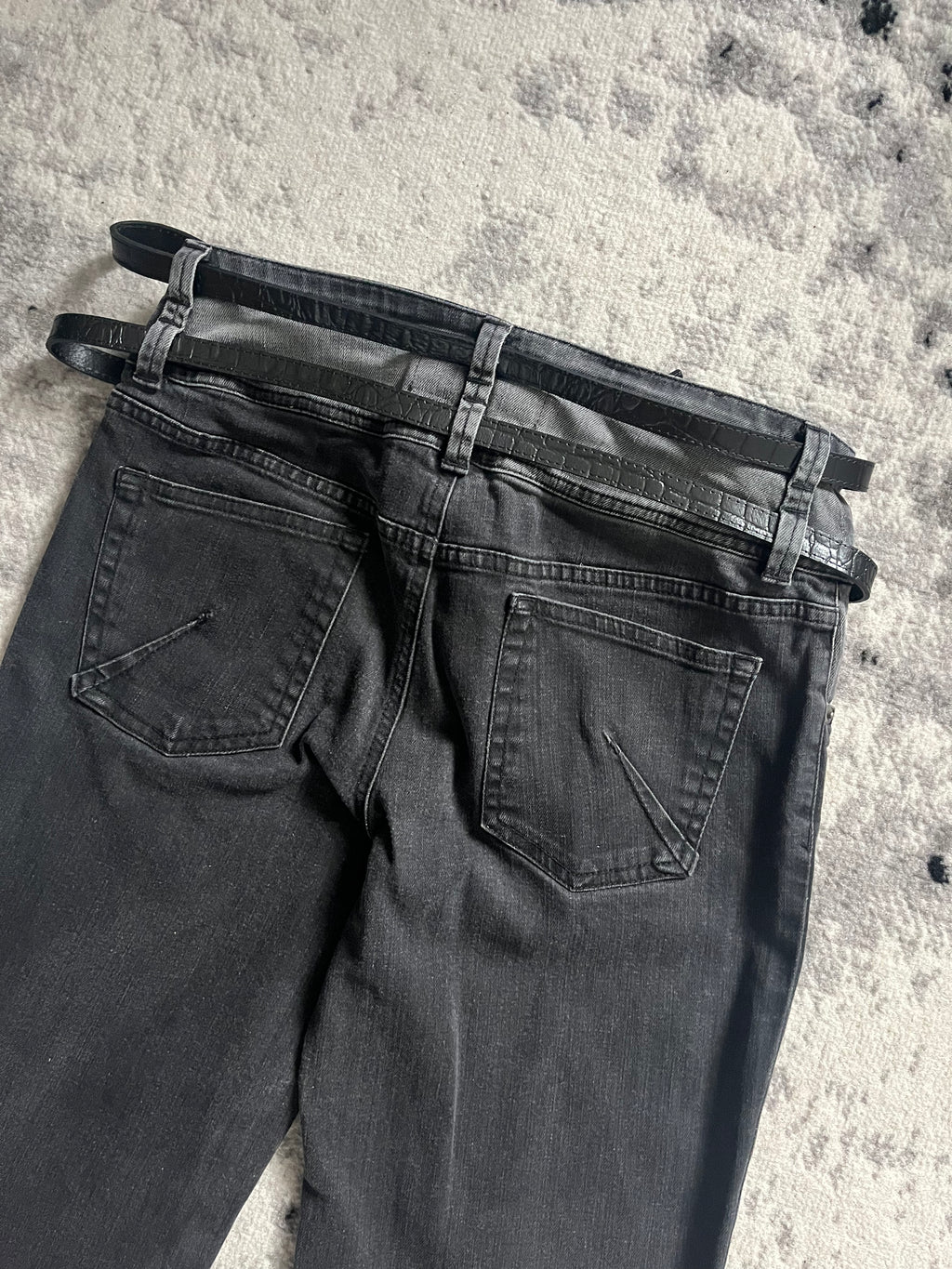 Galliano Double Waist Belted Modern Jeans