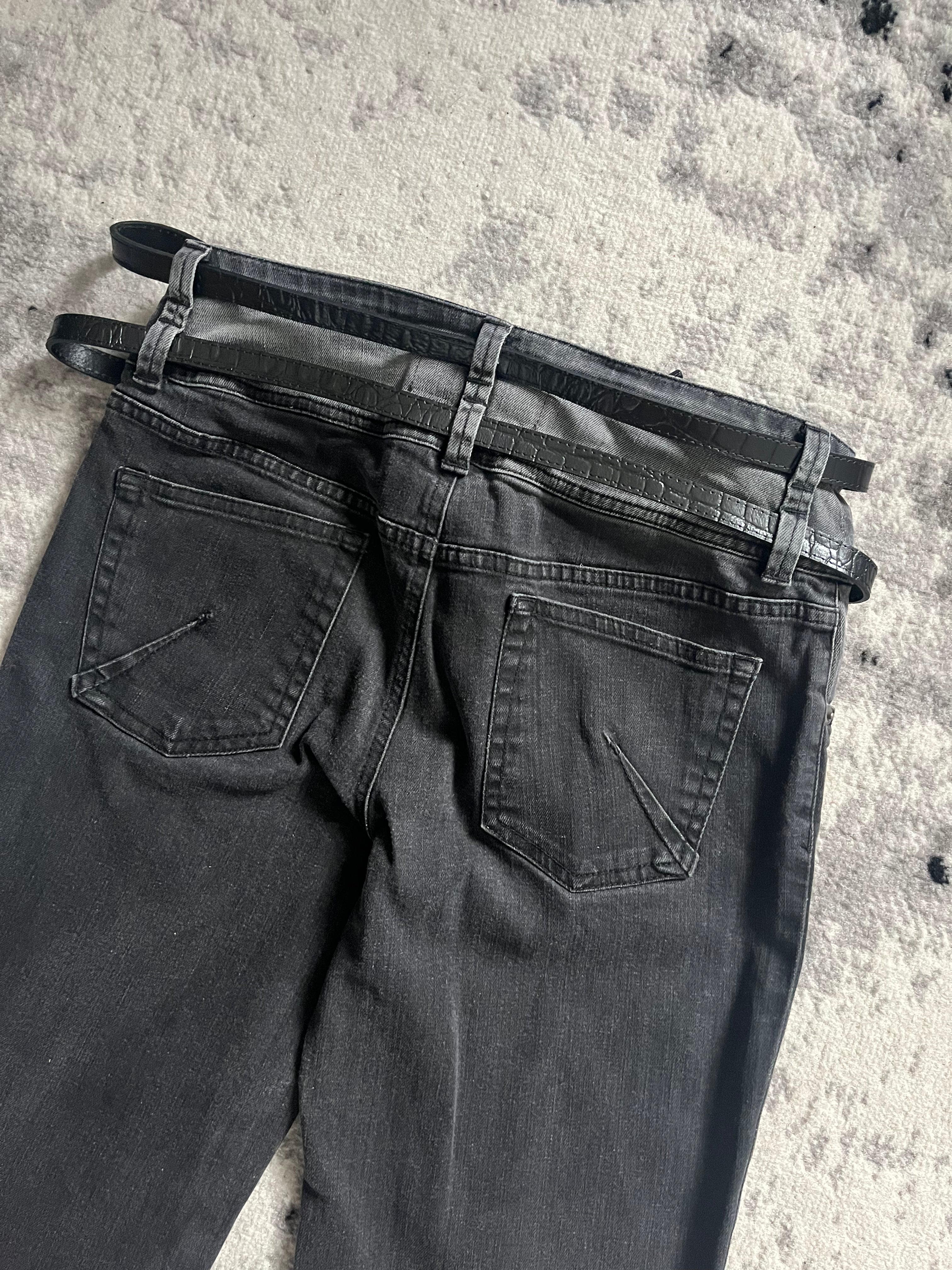 Galliano Double Waist Belted Modern Jeans