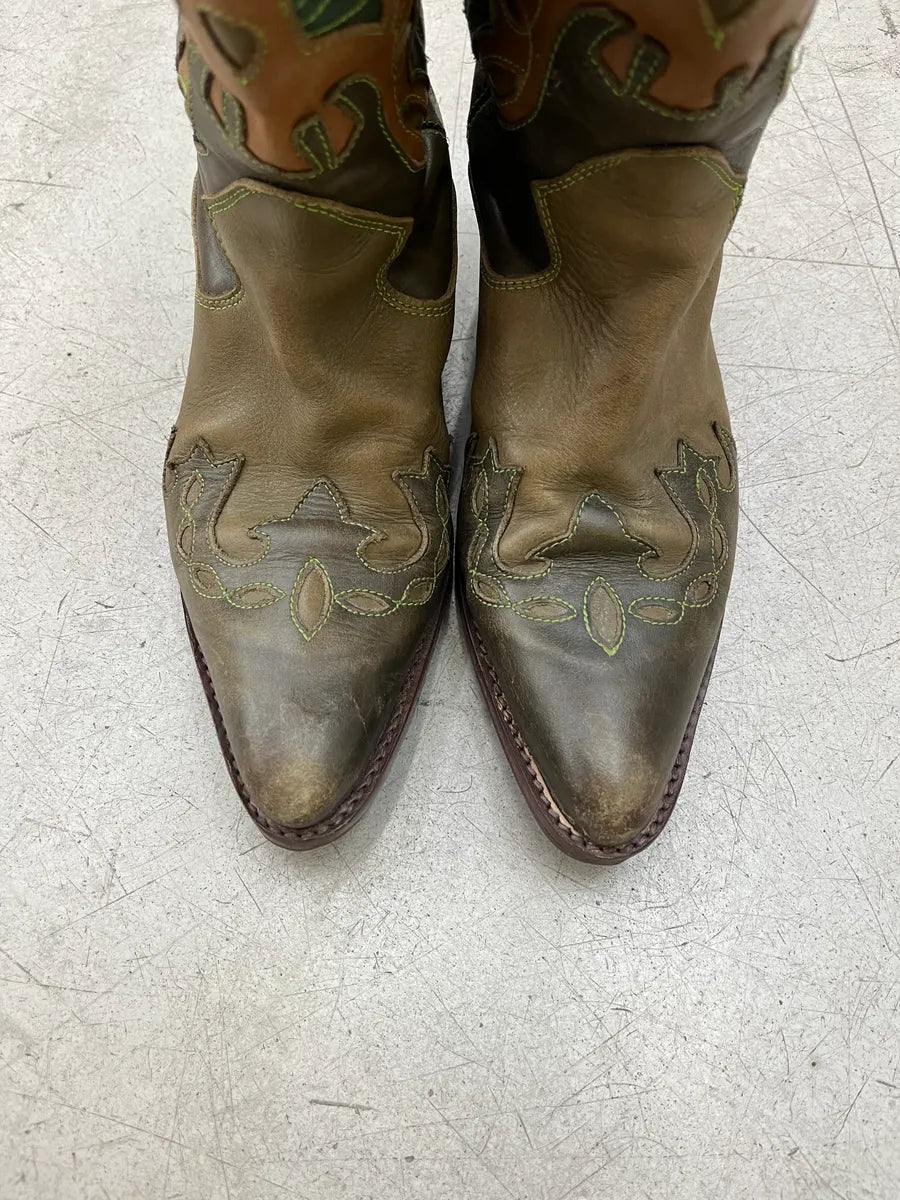 Roberto Cavalli Western Cowboy Olive Santiags Boots BGqkAoNi 6