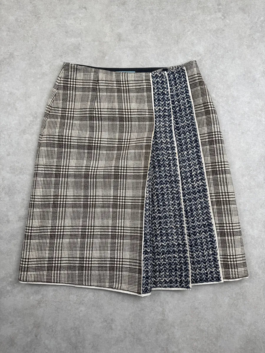 Prada Grey Wool Contrast Panel Skirt gnYBRkj 3