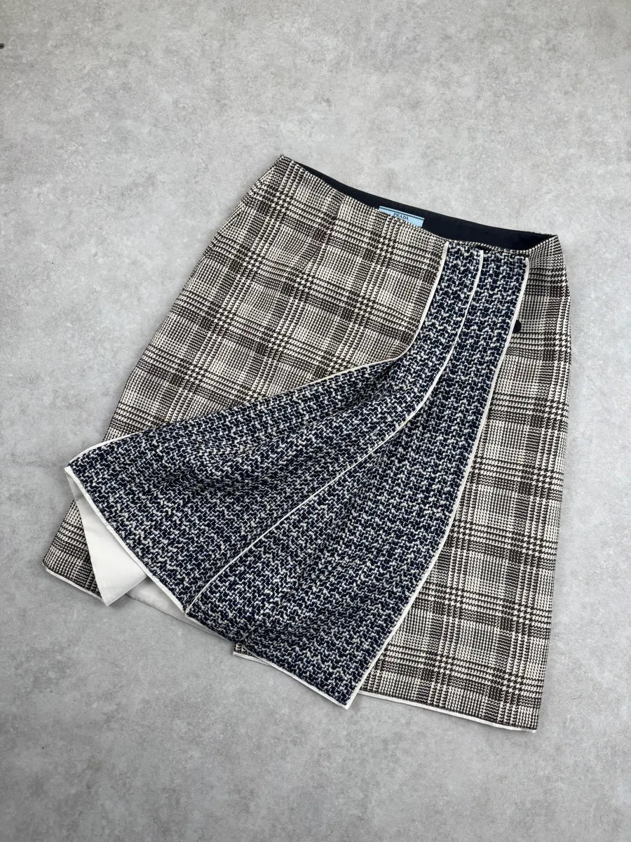 Prada Grey Wool Contrast Panel Skirt gnYBRkj 4