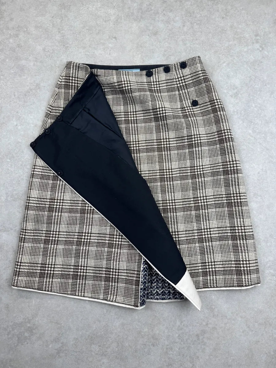 Prada Grey Wool Contrast Panel Skirt gnYBRkj 6
