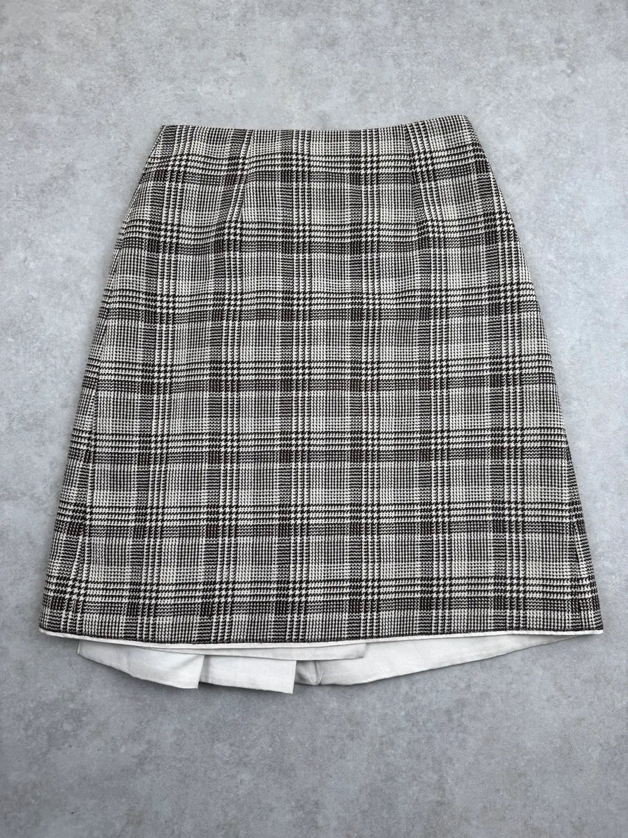 Prada Grey Wool Contrast Panel Skirt gnYBRkj 7
