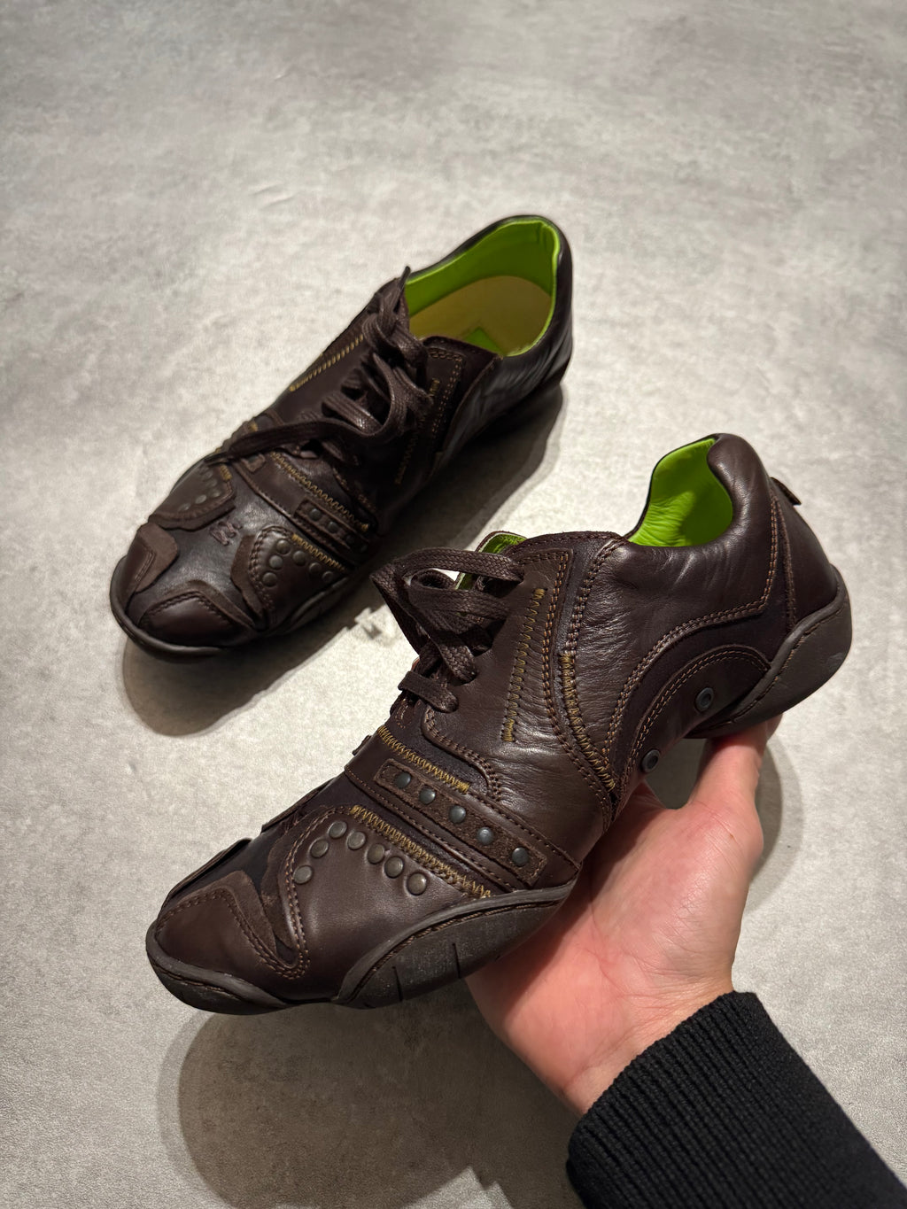 Marithé + François Girbaud Moto Leather Low Sneakers (37)