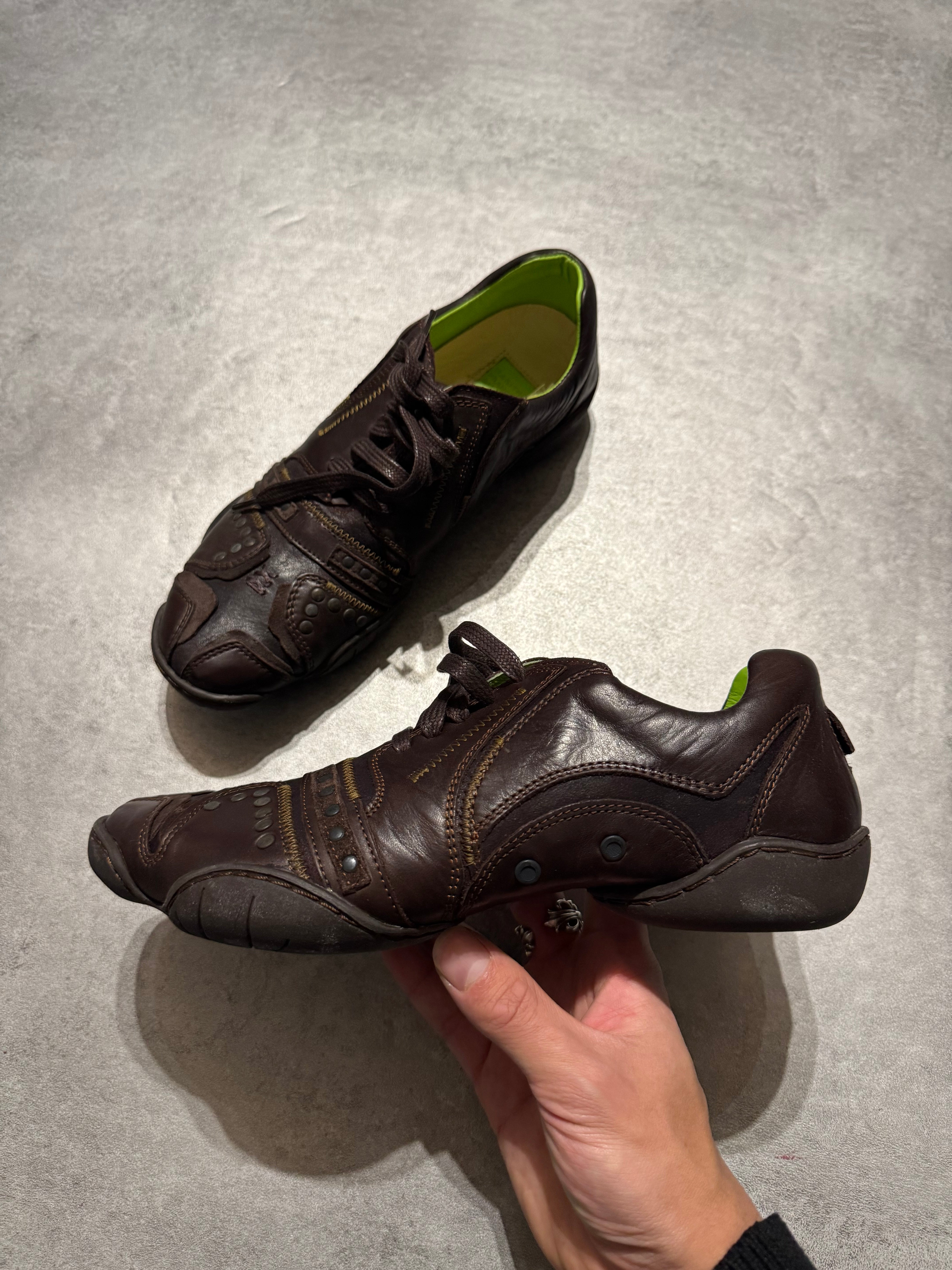 Marithé + François Girbaud Cacao Moto Leather Low Sneakers – Dolce