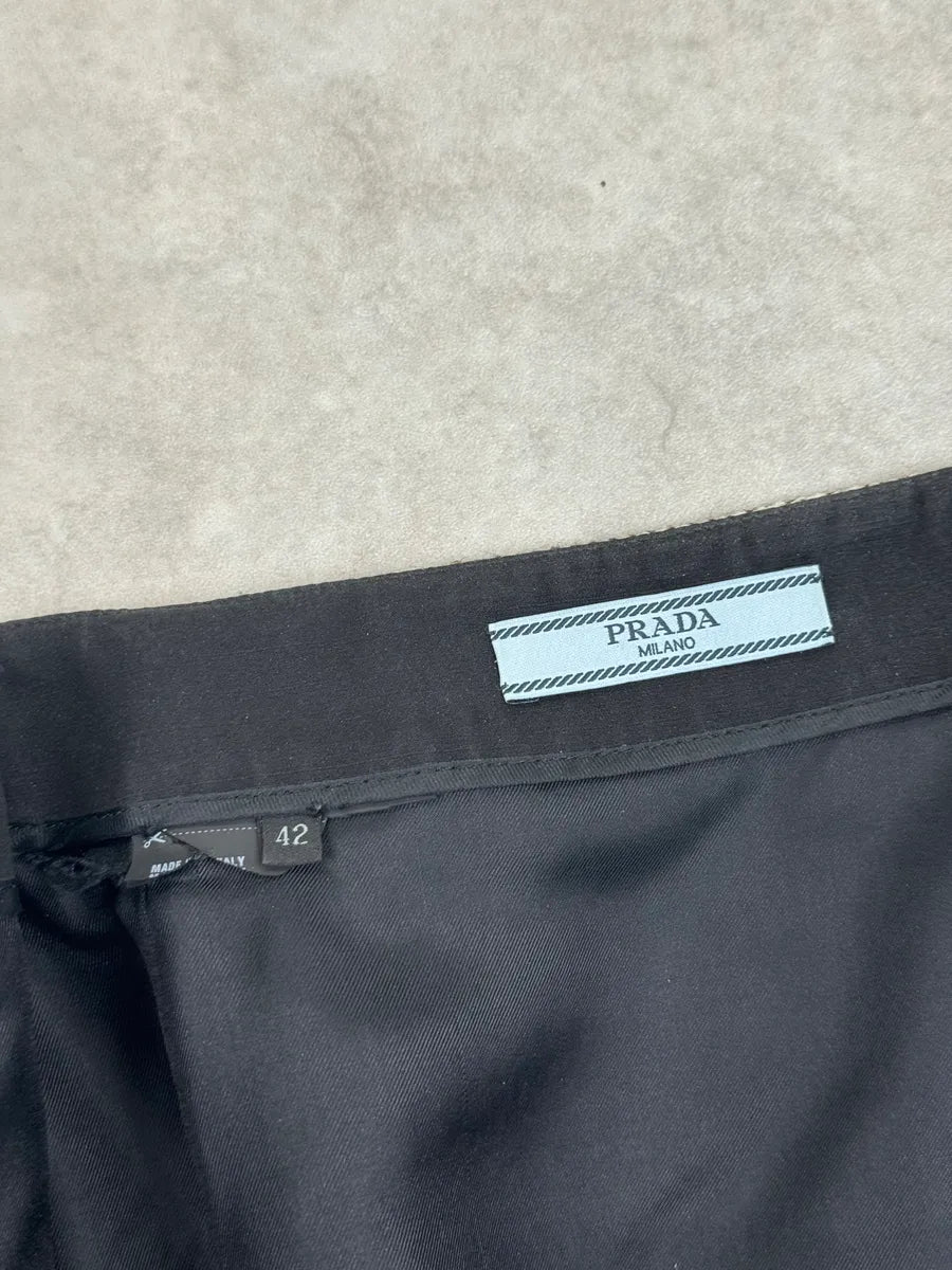 Prada Grey Wool Contrast Panel Skirt gnYBRkj 11