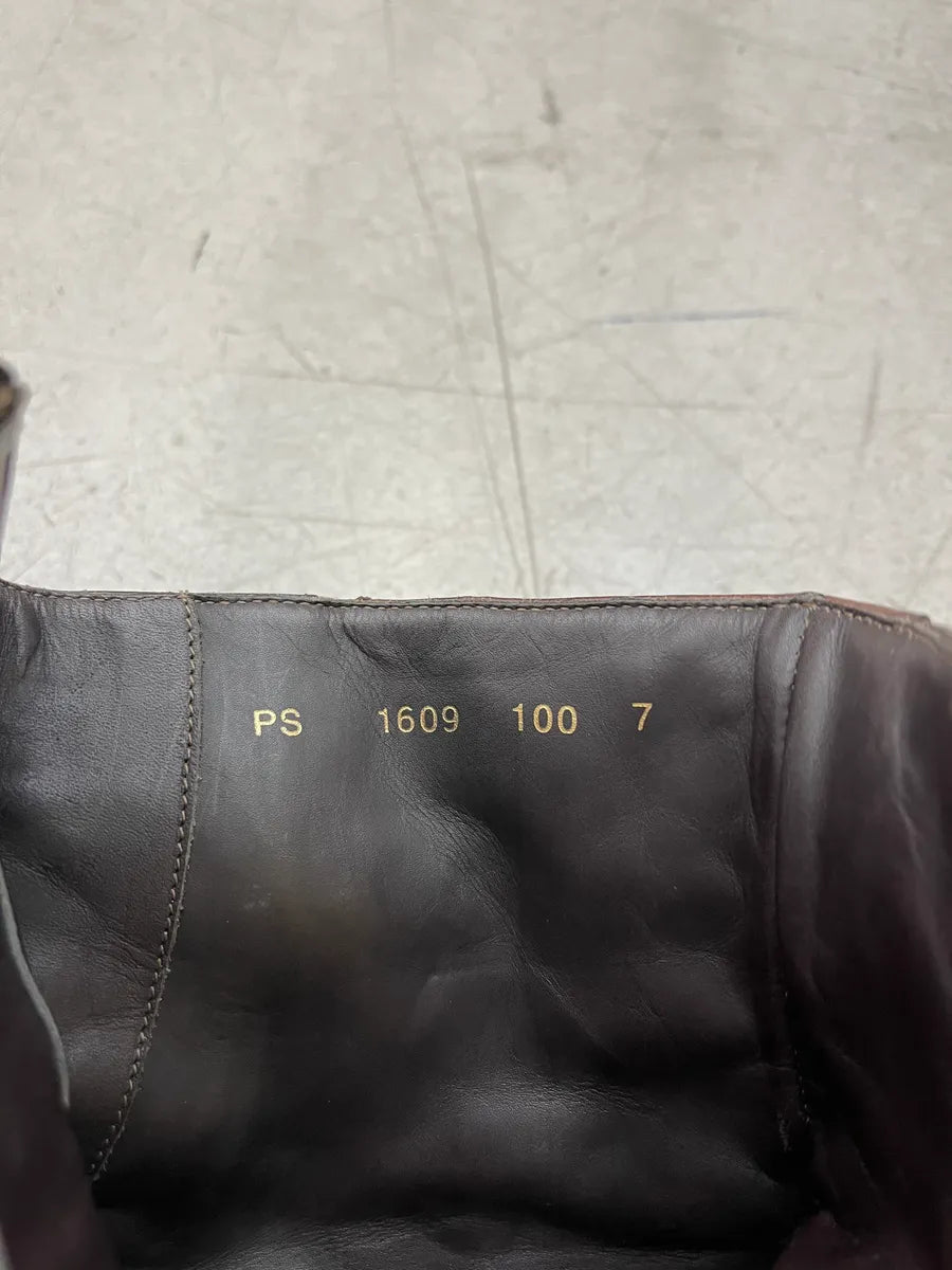 2000s Prada Dark Brown Ostrich Leather Square Toe Boots jrLedGOq 8