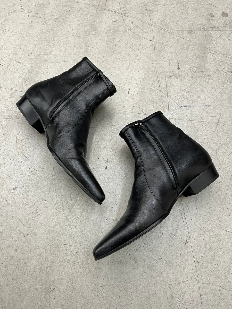 Saint Laurent Jonas Buckled Black Leather Boots jFMcVGbB 2