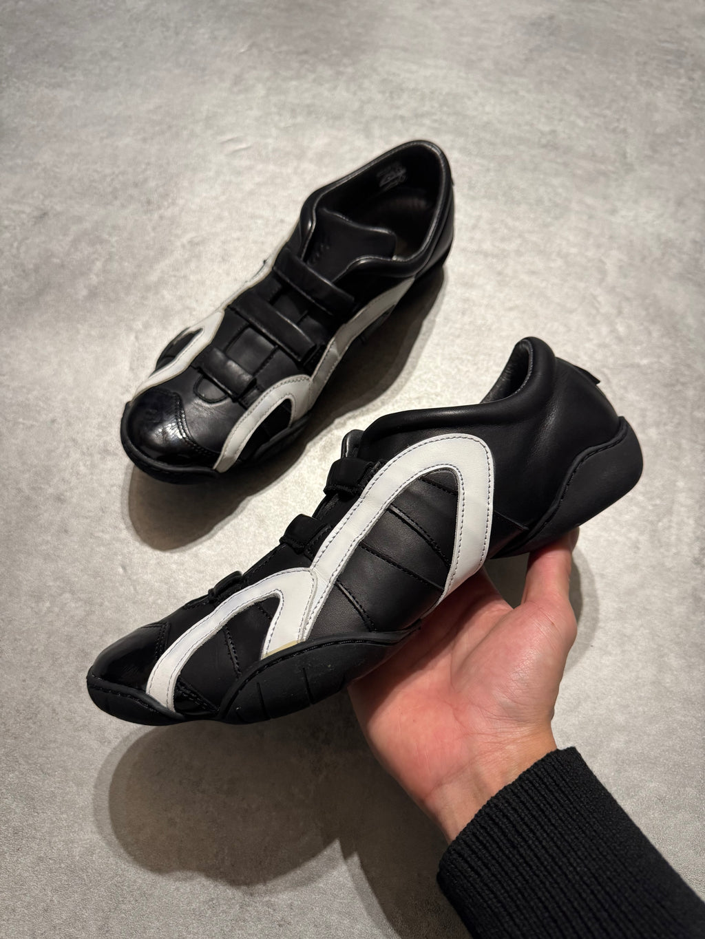 Marithé + François Girbaud Oreo Moto Leather Sneakers (41)