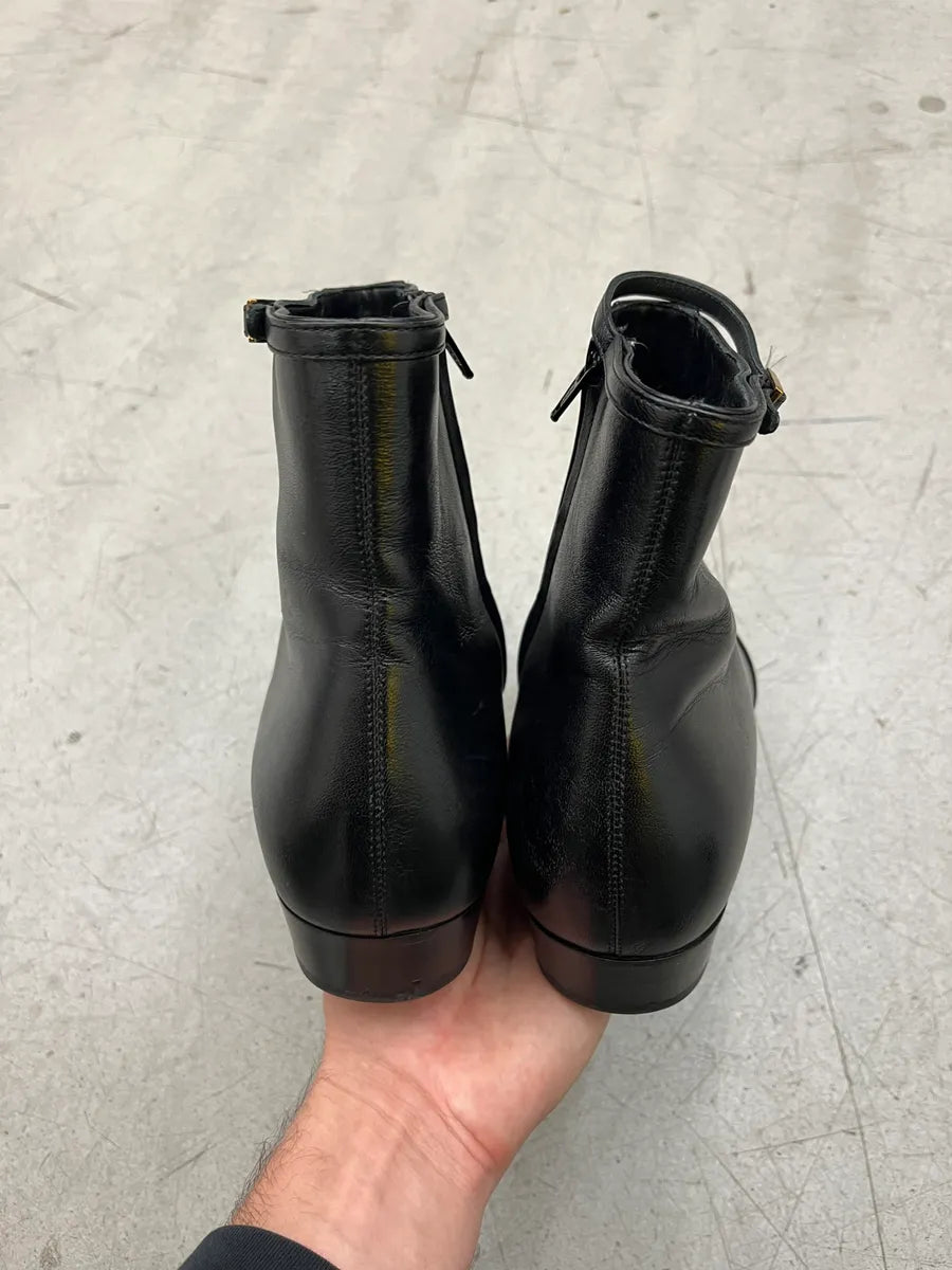 Saint Laurent Jonas Buckled Black Leather Boots jFMcVGbB 5
