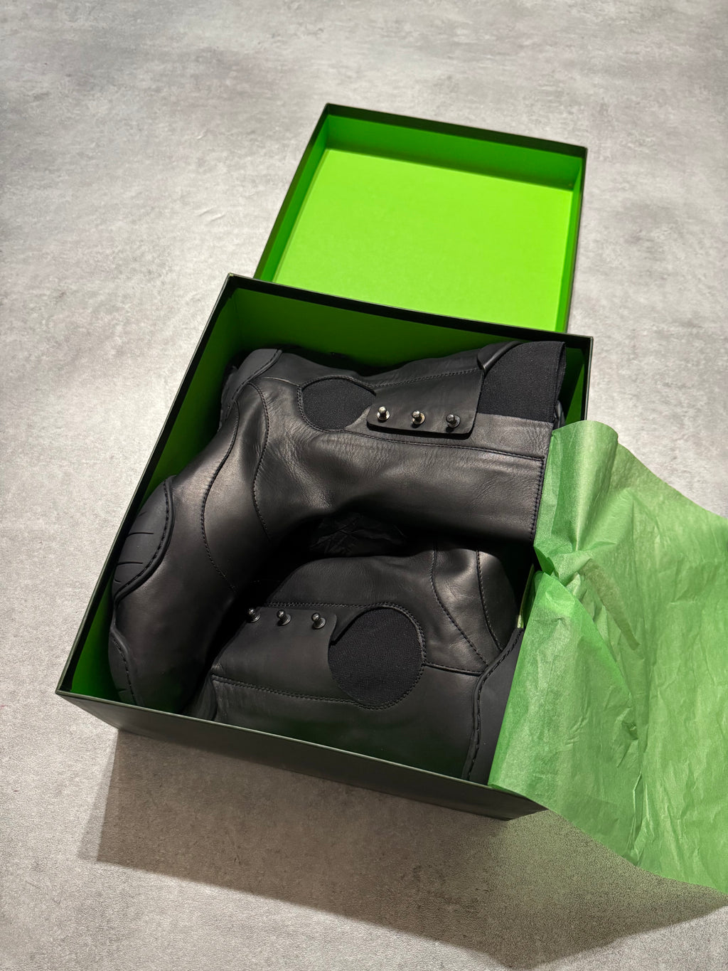 Marithé + François Girbaud Black Leather Ninja Ankle Boots (41)