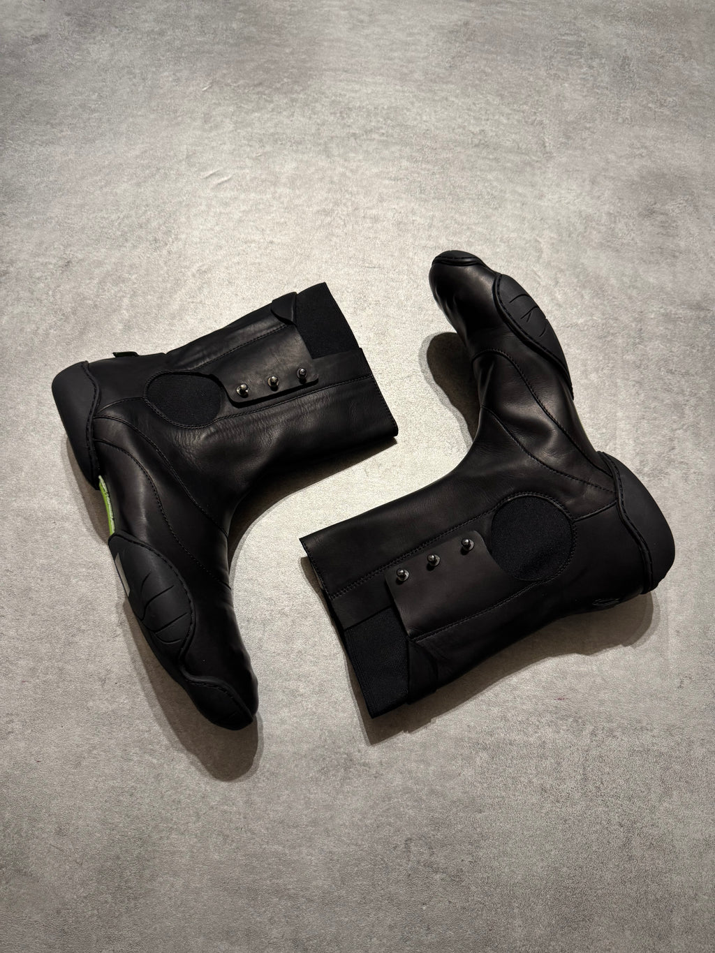 Marithé + François Girbaud Black Leather Ninja Ankle Boots (41)