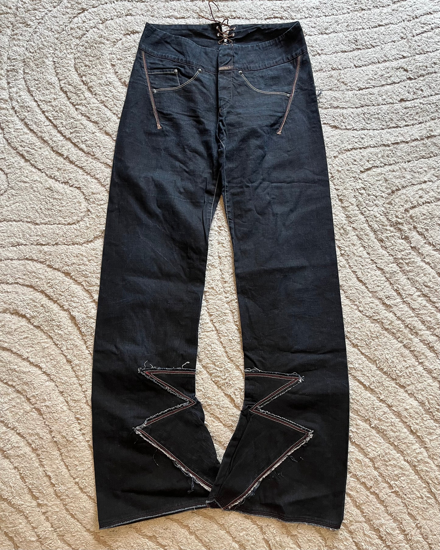 00s Marithe François Girbaud Timeless Waves Flared Jeans (M/L)