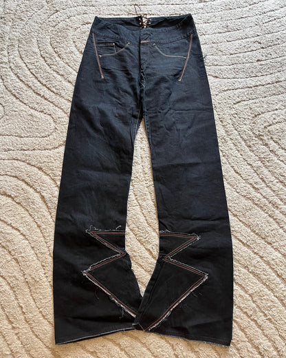 00s Marithe François Girbaud Timeless Waves Flared Jeans (M/L)