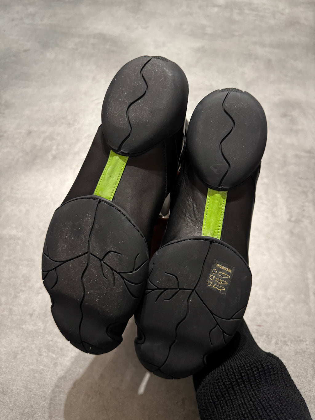 Marithé + François Girbaud Black Leather Ninja Ankle Boots (41)