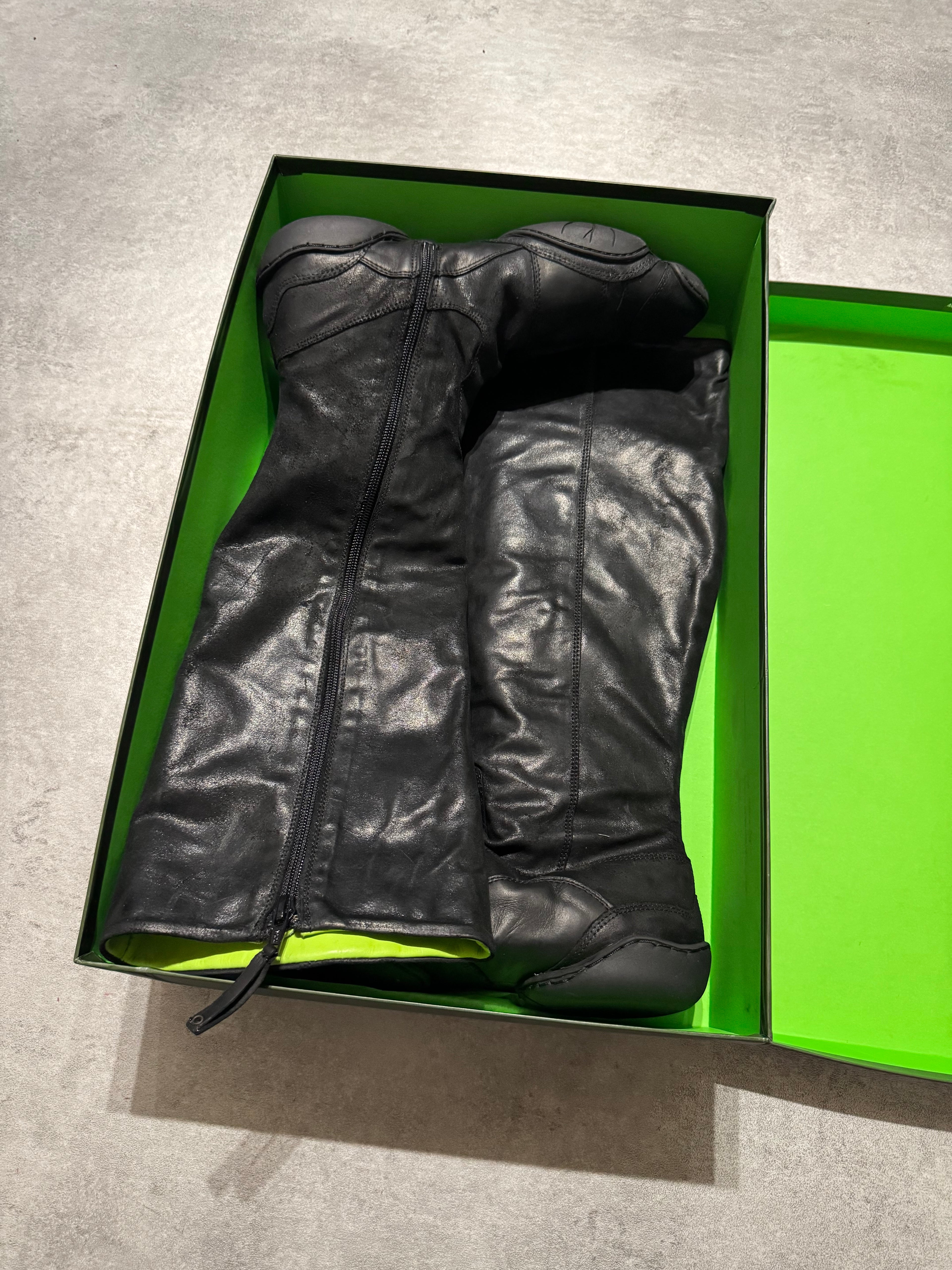 Marithé + François Girbaud Suede Black Leather Ninja High Boots  (41)