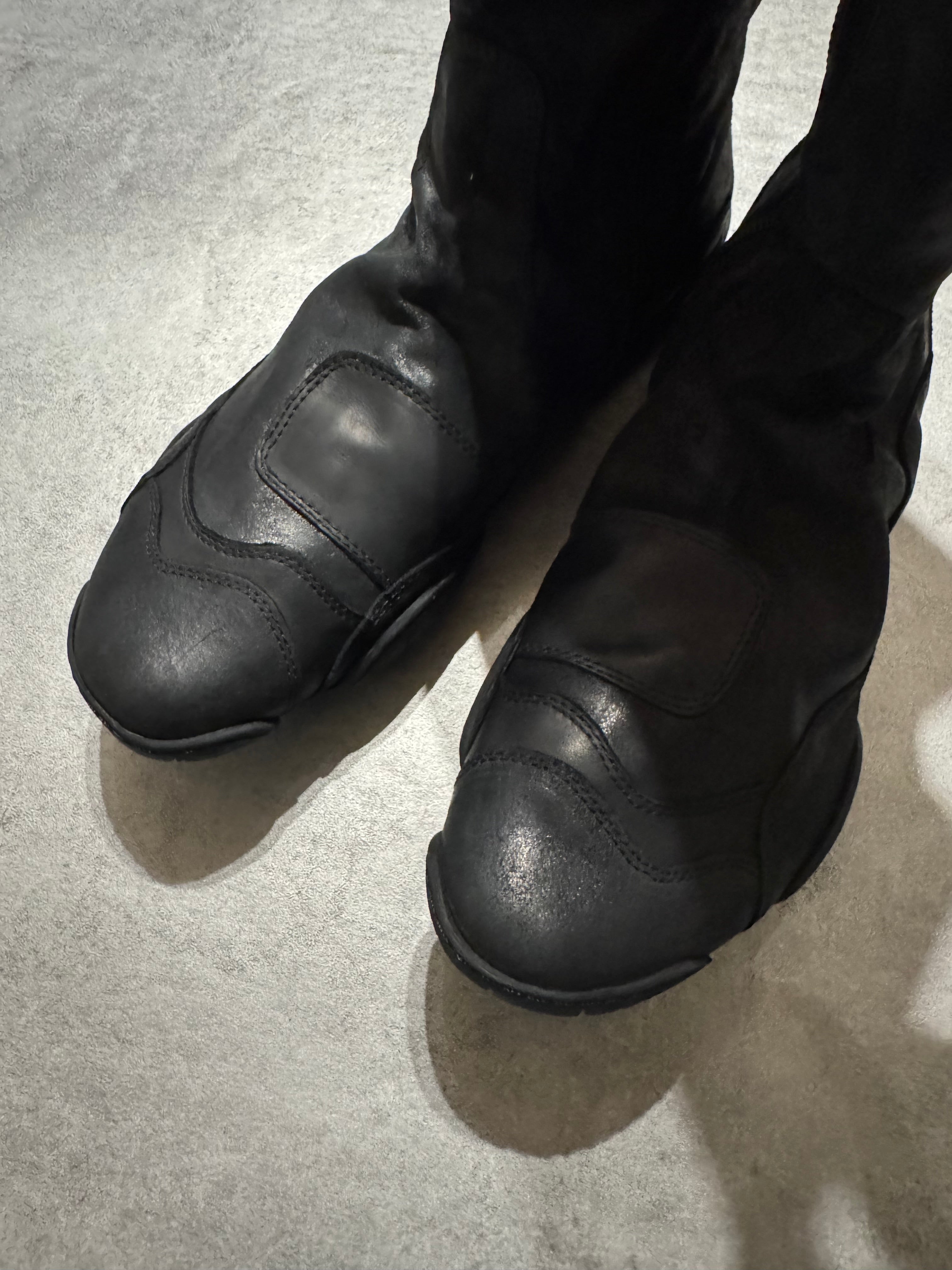 Marithé + François Girbaud Suede Black Leather Ninja High Boots  (41)