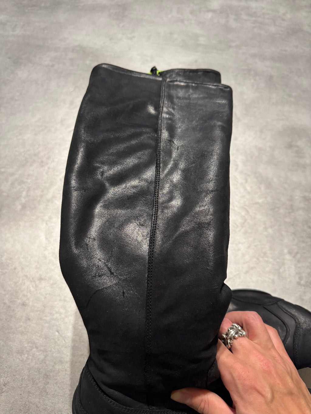 Marithé + François Girbaud Suede Black Leather Ninja High Boots  (41)