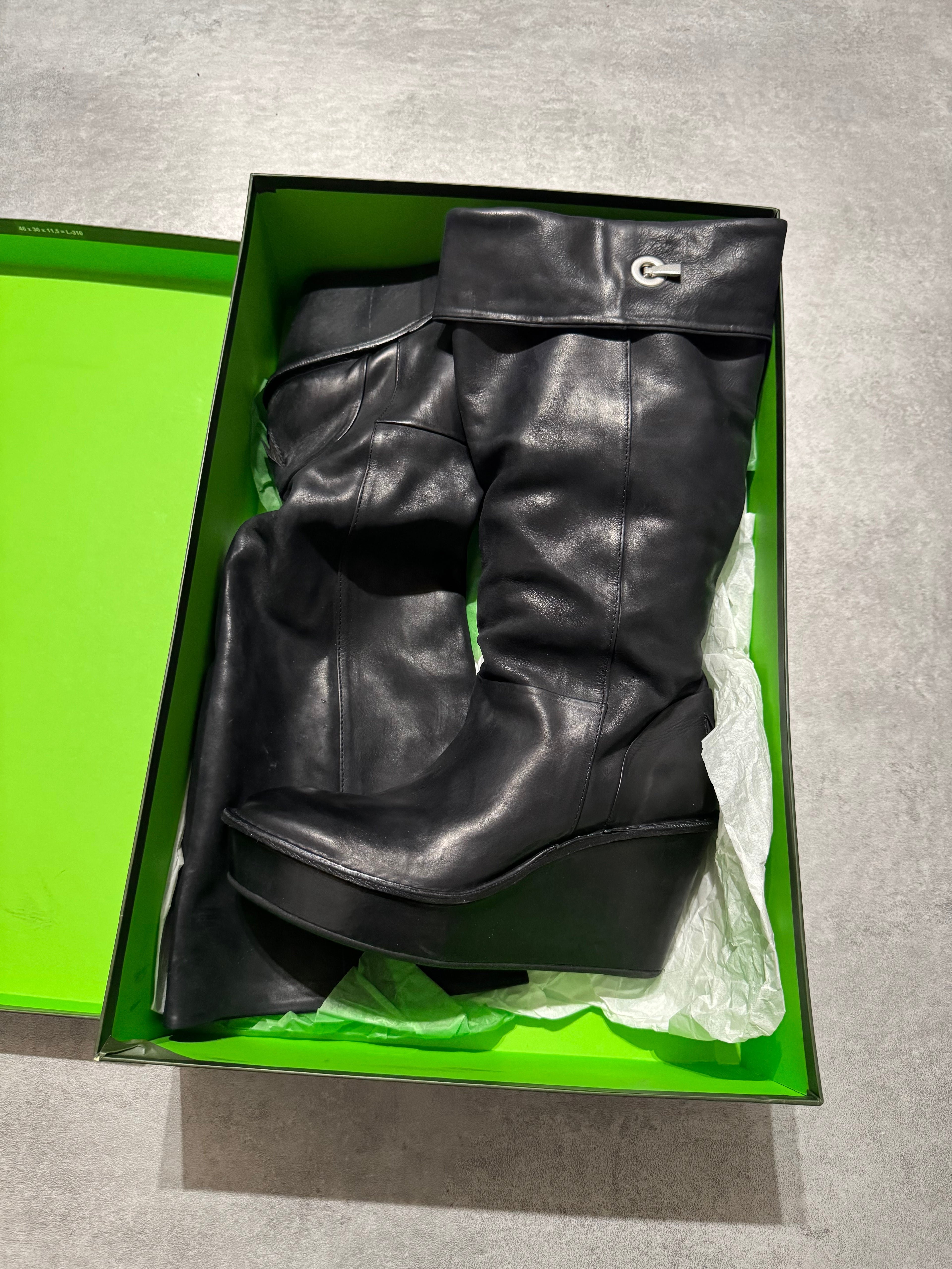 Marithé + François Girbaud Black Heel Leather Boots (39)