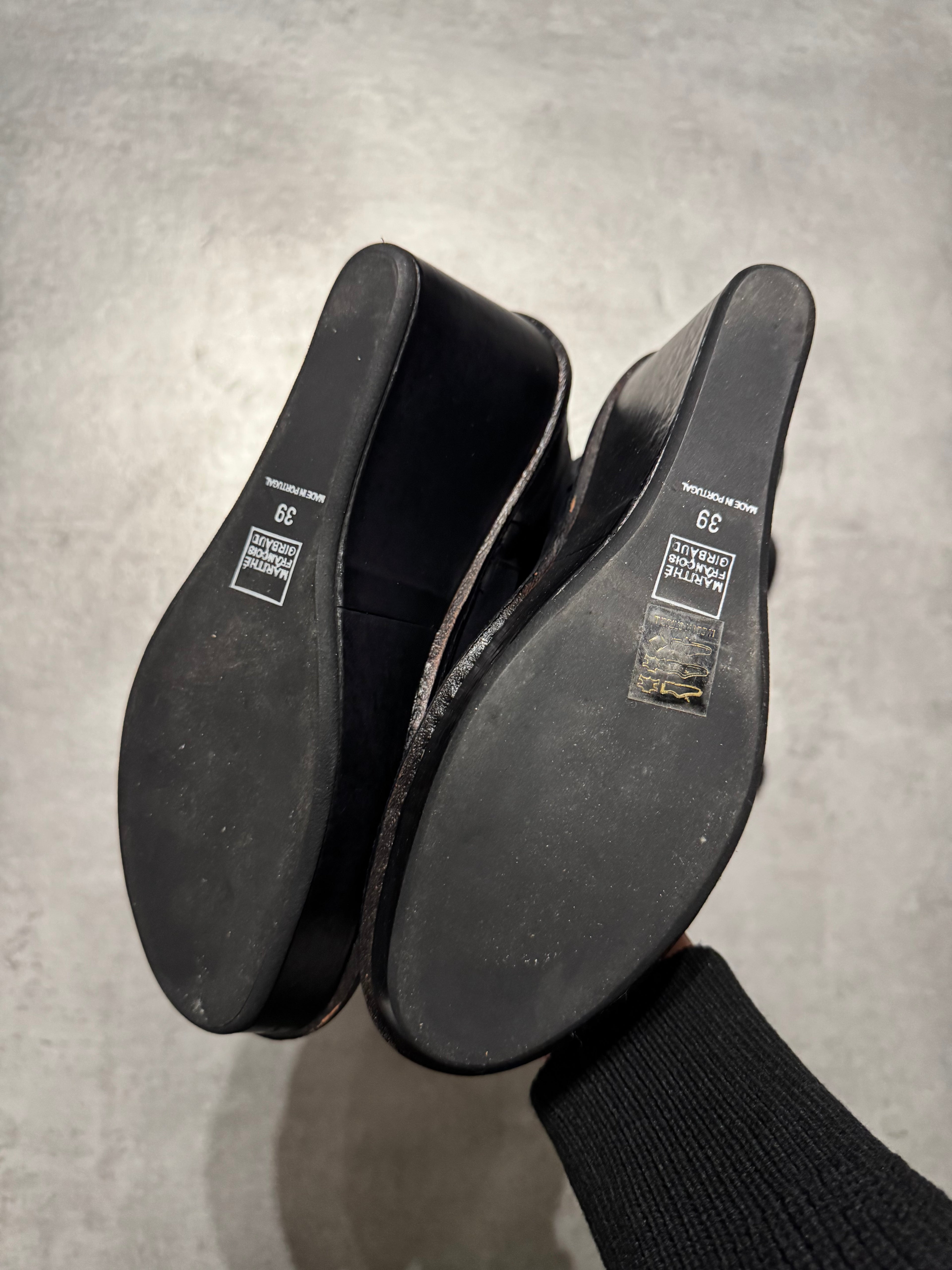 Marithé + François Girbaud Black Heel Leather Boots (39)