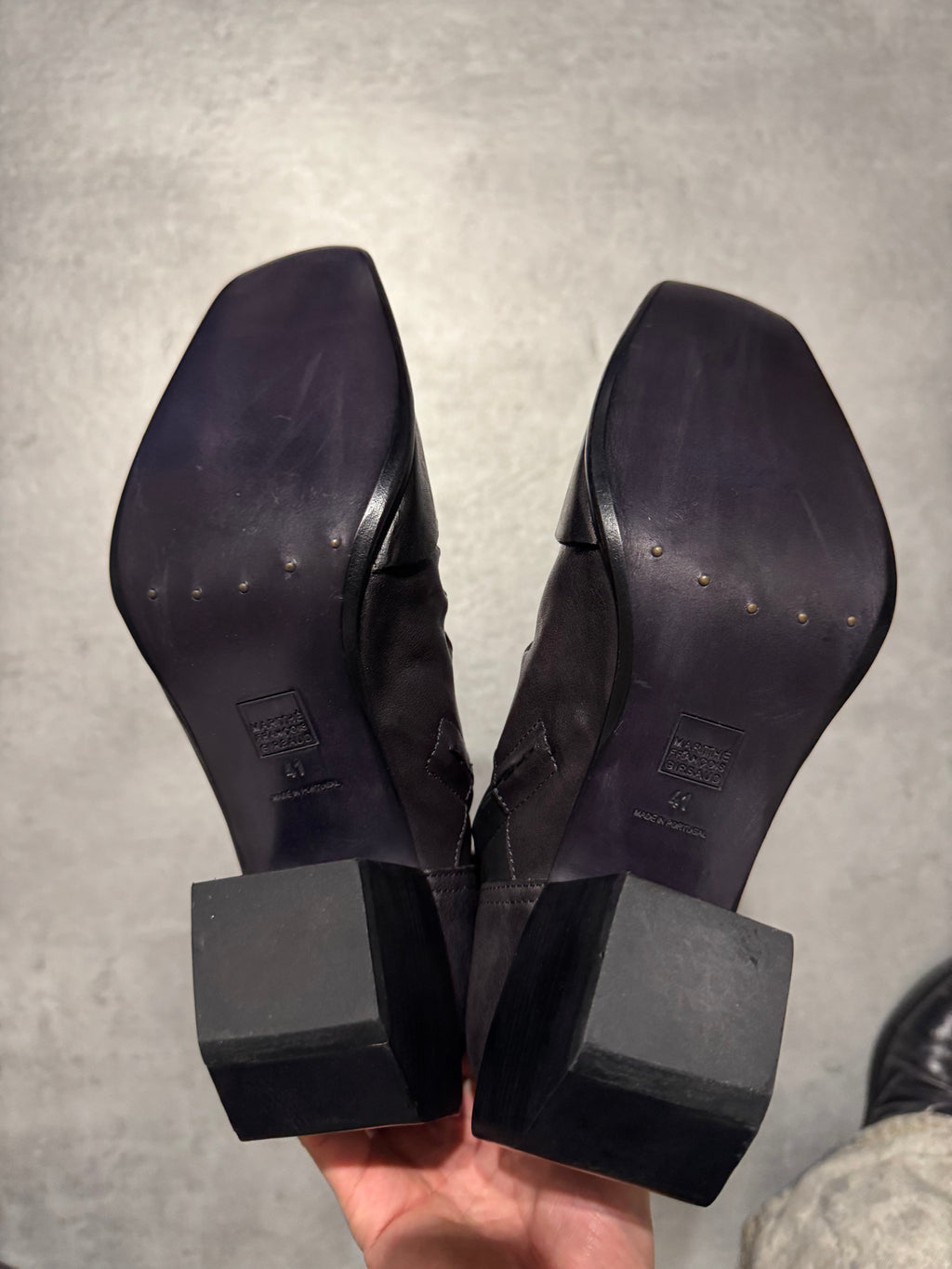 Marithé + François Girbaud Santiag Black Leather Boots (40)