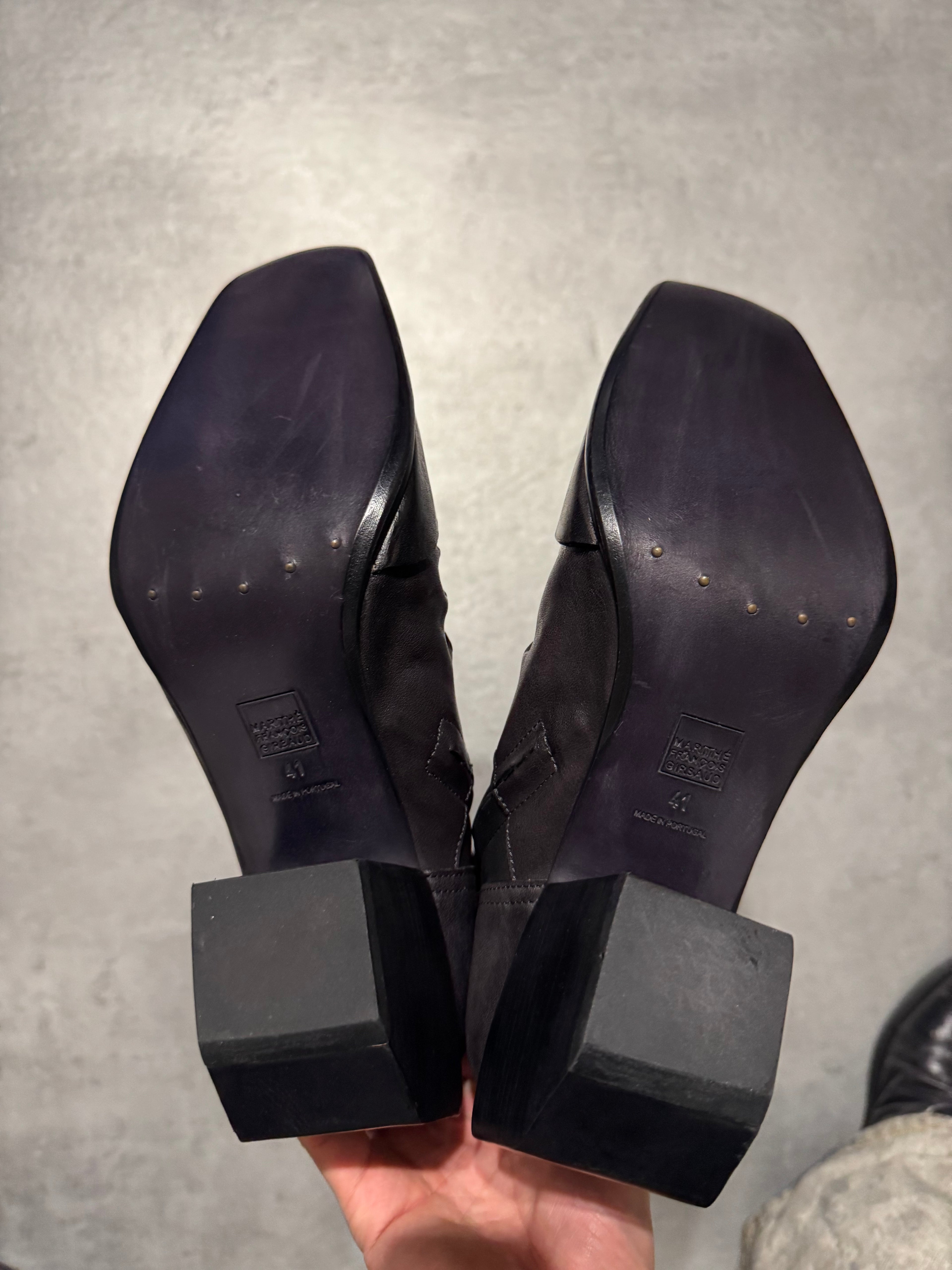 Marithé + François Girbaud Santiag Black Leather Boots (40)