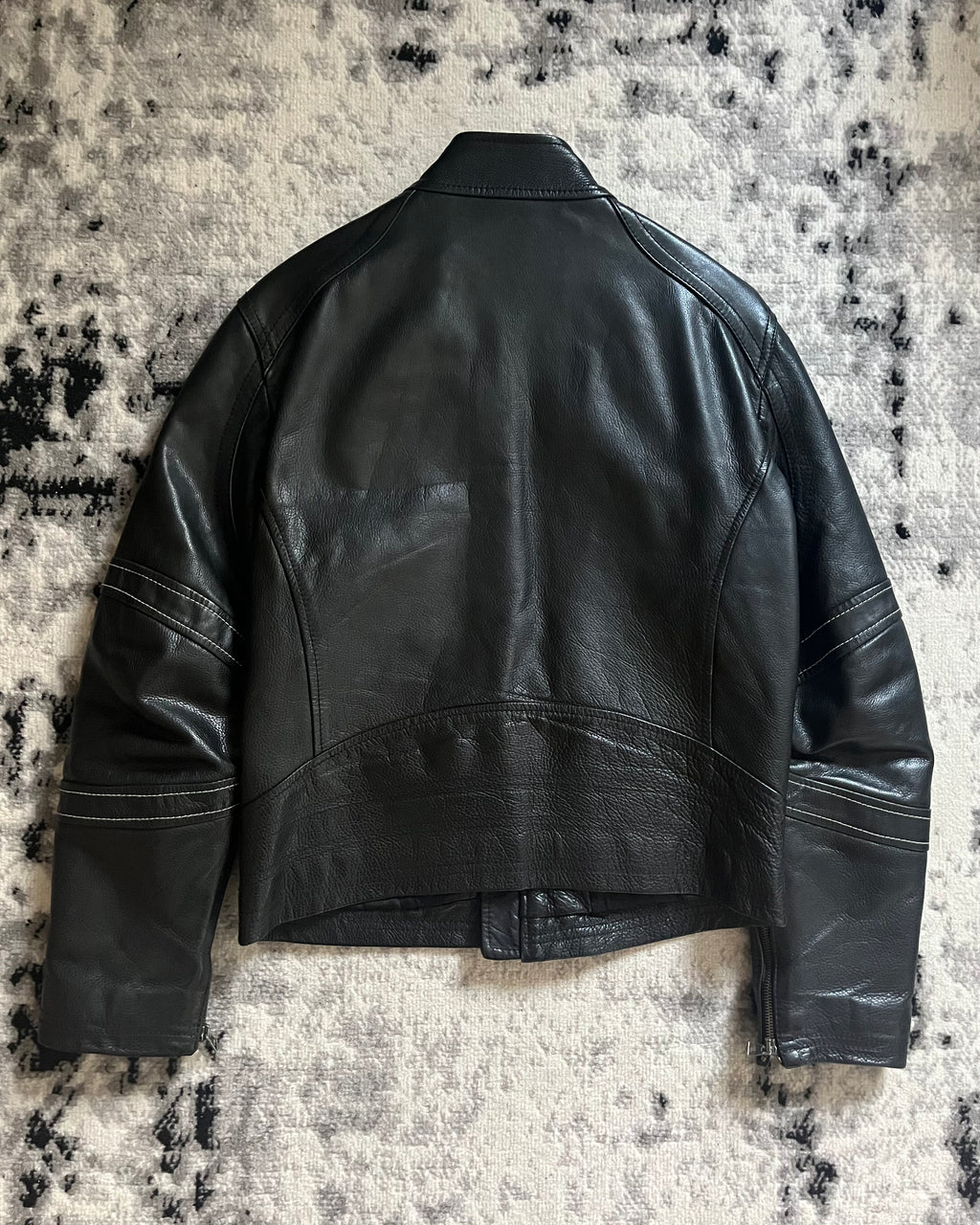 AW2002 Armani Utility Biker Leather Jacket