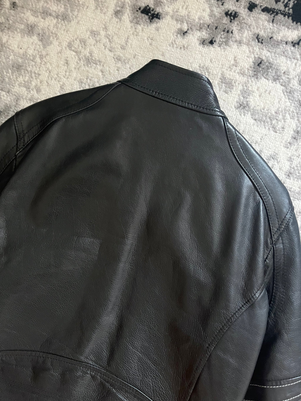 AW2002 Armani Utility Biker Leather Jacket