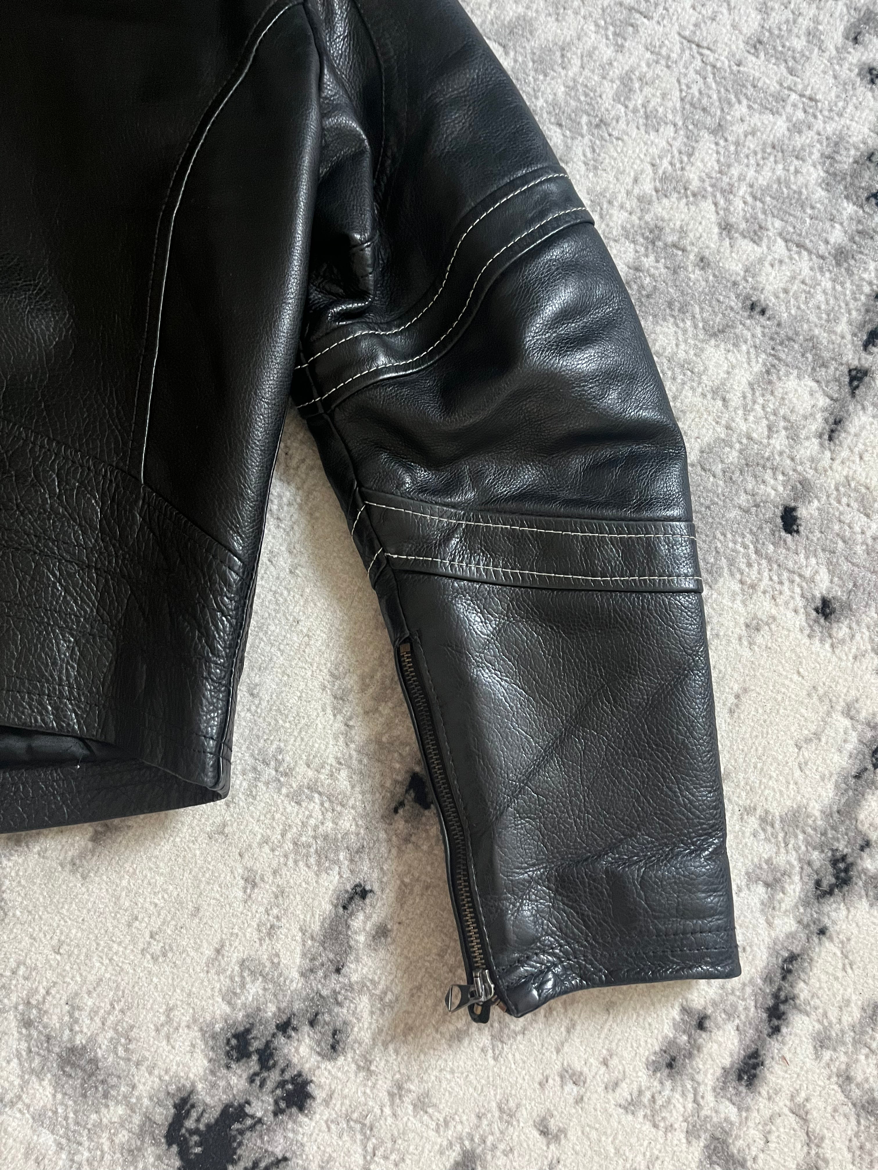 AW2002 Armani Utility Biker Leather Jacket