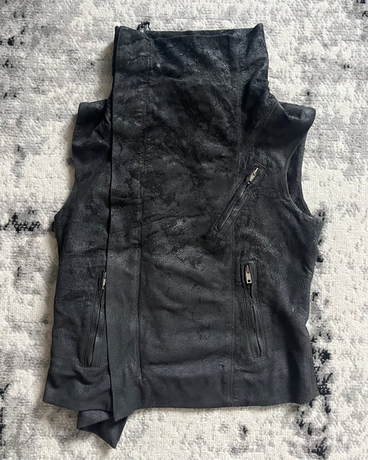 FW2022 Rick Owens Brut Leather Archive Sleeveless Jacket (XS)