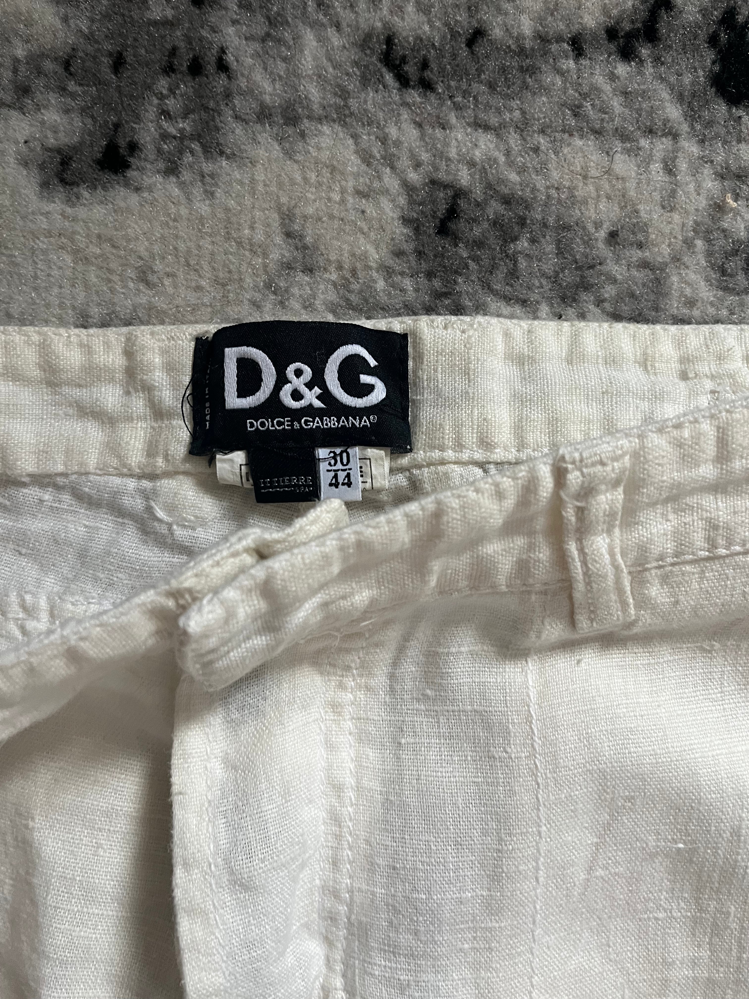 2004 年秋冬 Dolce &amp; Gabbana 亚麻多拉链工装裤 (M/L)
