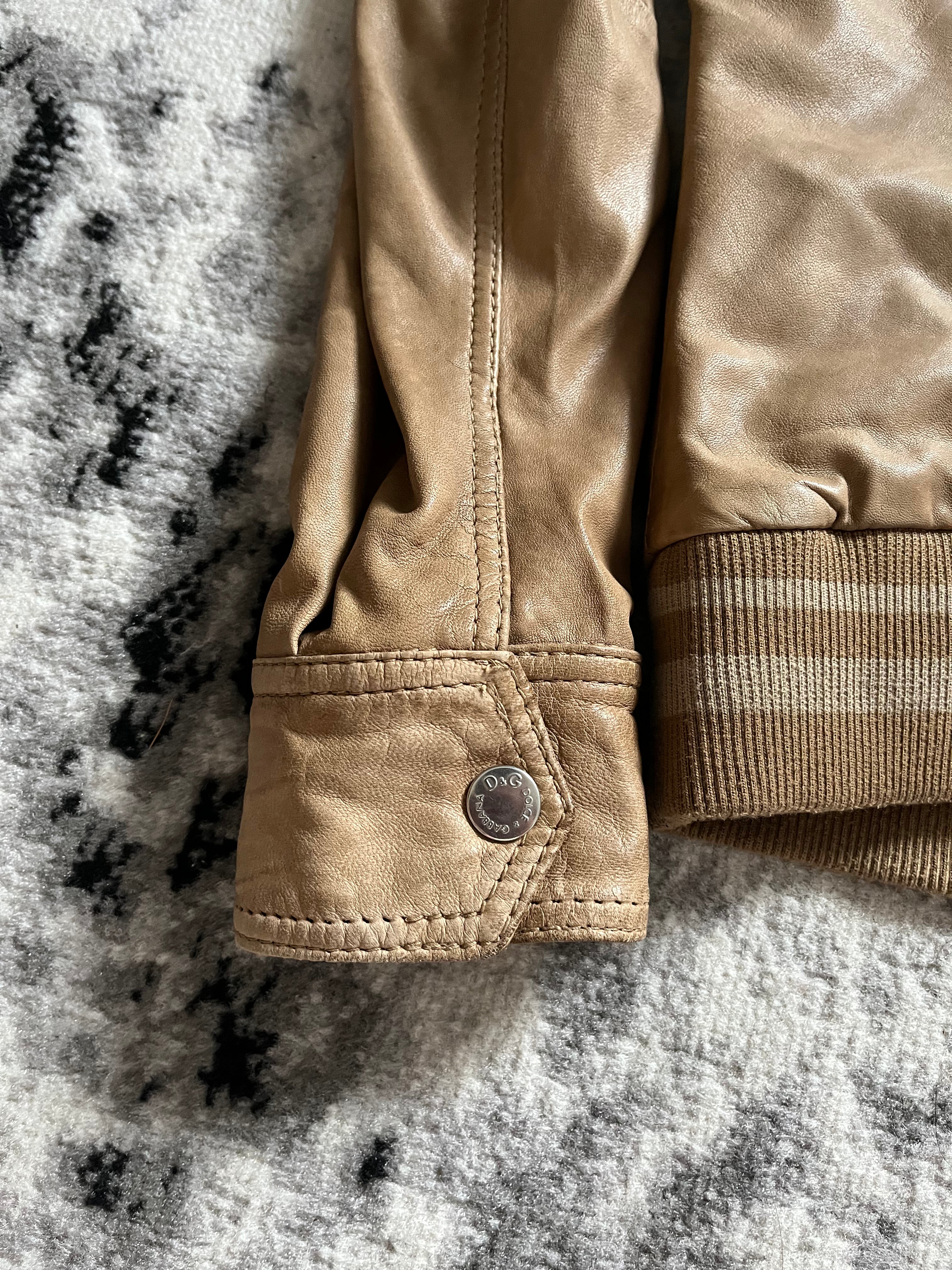AW1999 Dolce & Gabbana Beige Cargo Leather Jacket