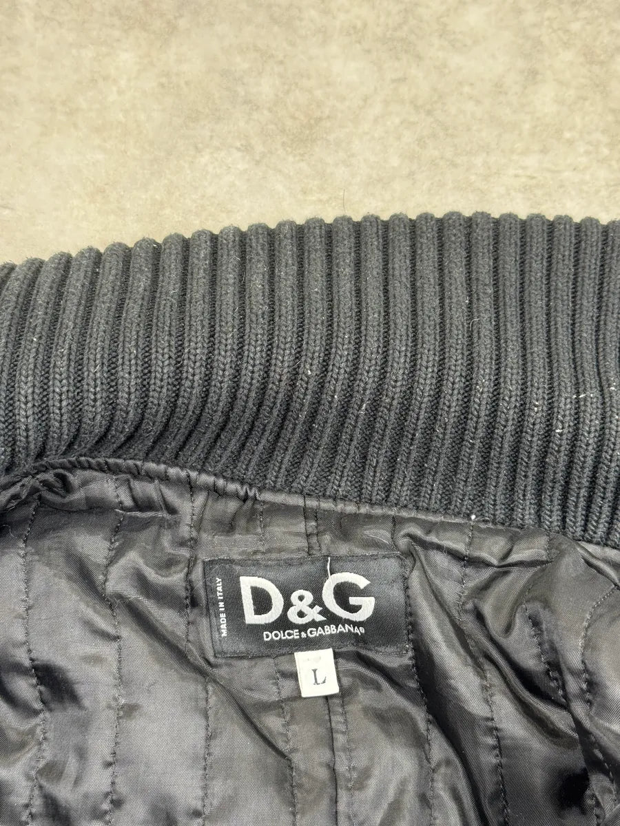 AW2003 Dolce & Gabbana Black Nylon Ribbed Aviator Light Jacket xQtgMkx 10