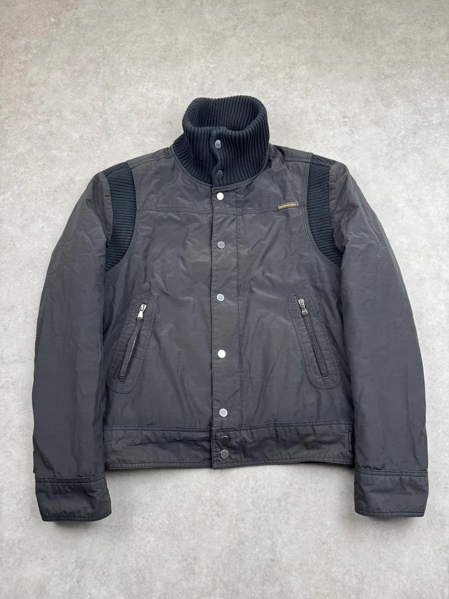AW2003 Dolce & Gabbana Black Nylon Ribbed Aviator Light Jacket xQtgMkx 3