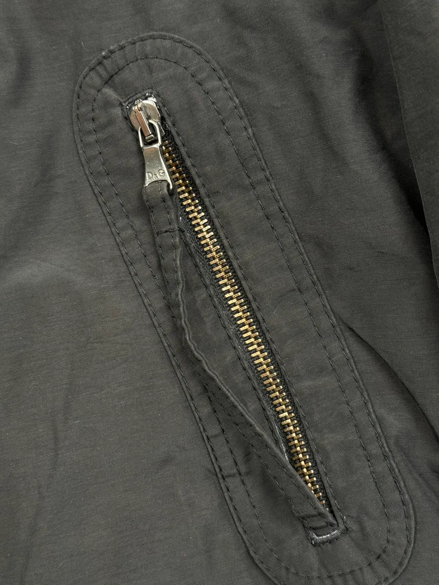 AW2003 Dolce & Gabbana Black Nylon Ribbed Aviator Light Jacket xQtgMkx 8