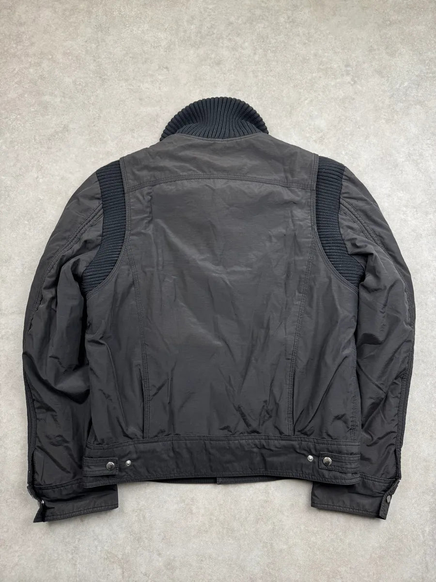 AW2003 Dolce & Gabbana Black Nylon Ribbed Aviator Light Jacket xQtgMkx 5